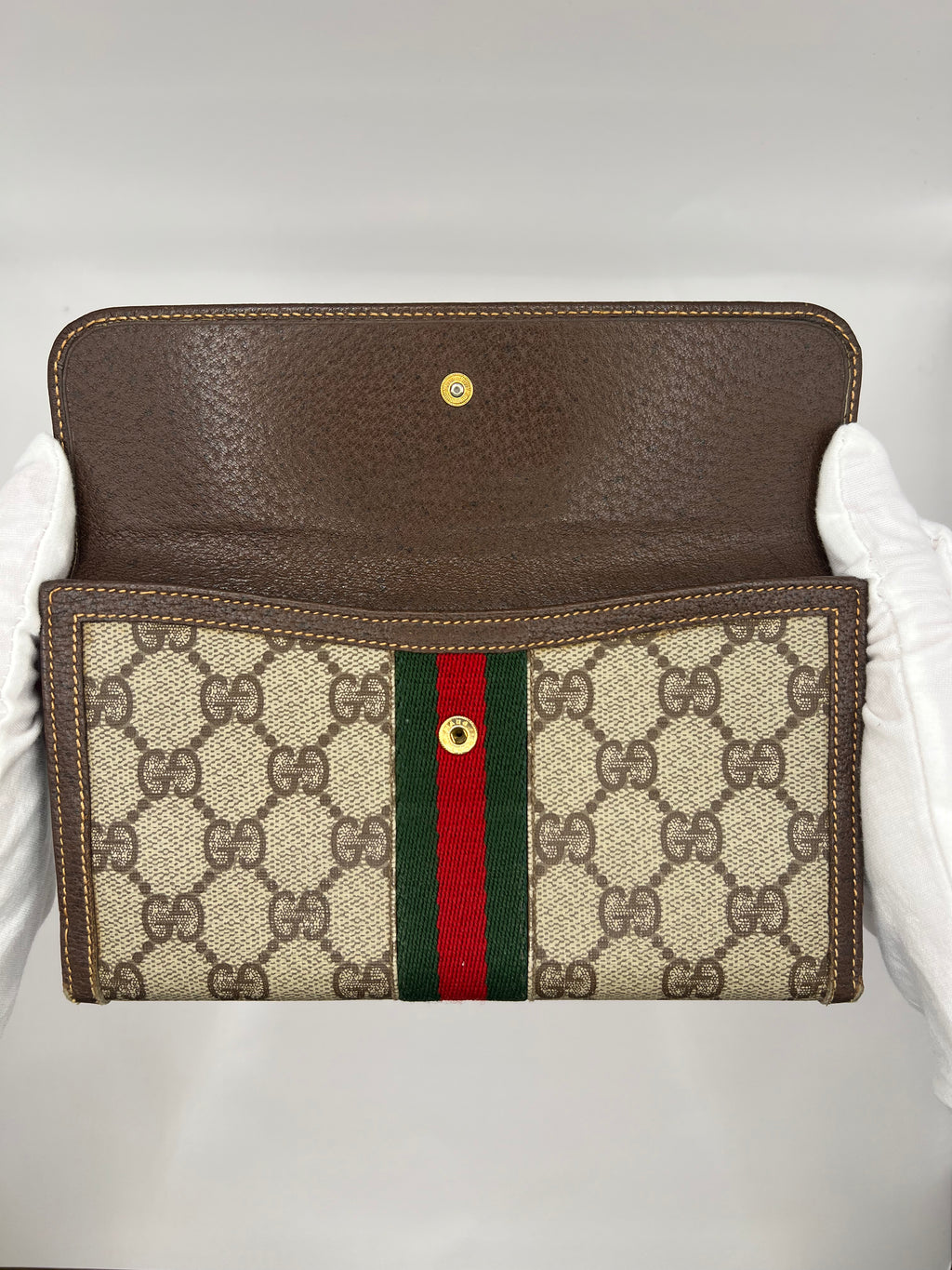Gucci GG Supreme Web Stripe Long Wallet