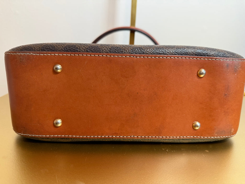 Vintage Celine Macadam Top Handle Turn-Lock Bag