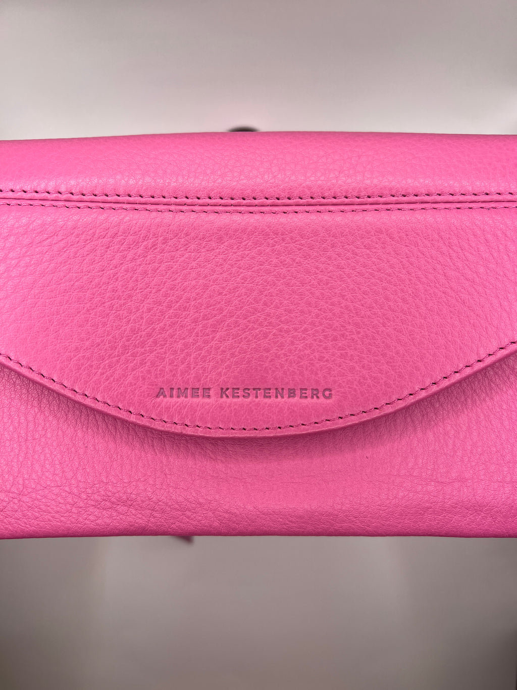 Aimee Kestenberg Pink Leather Wallet on Chain Crossbody Bag