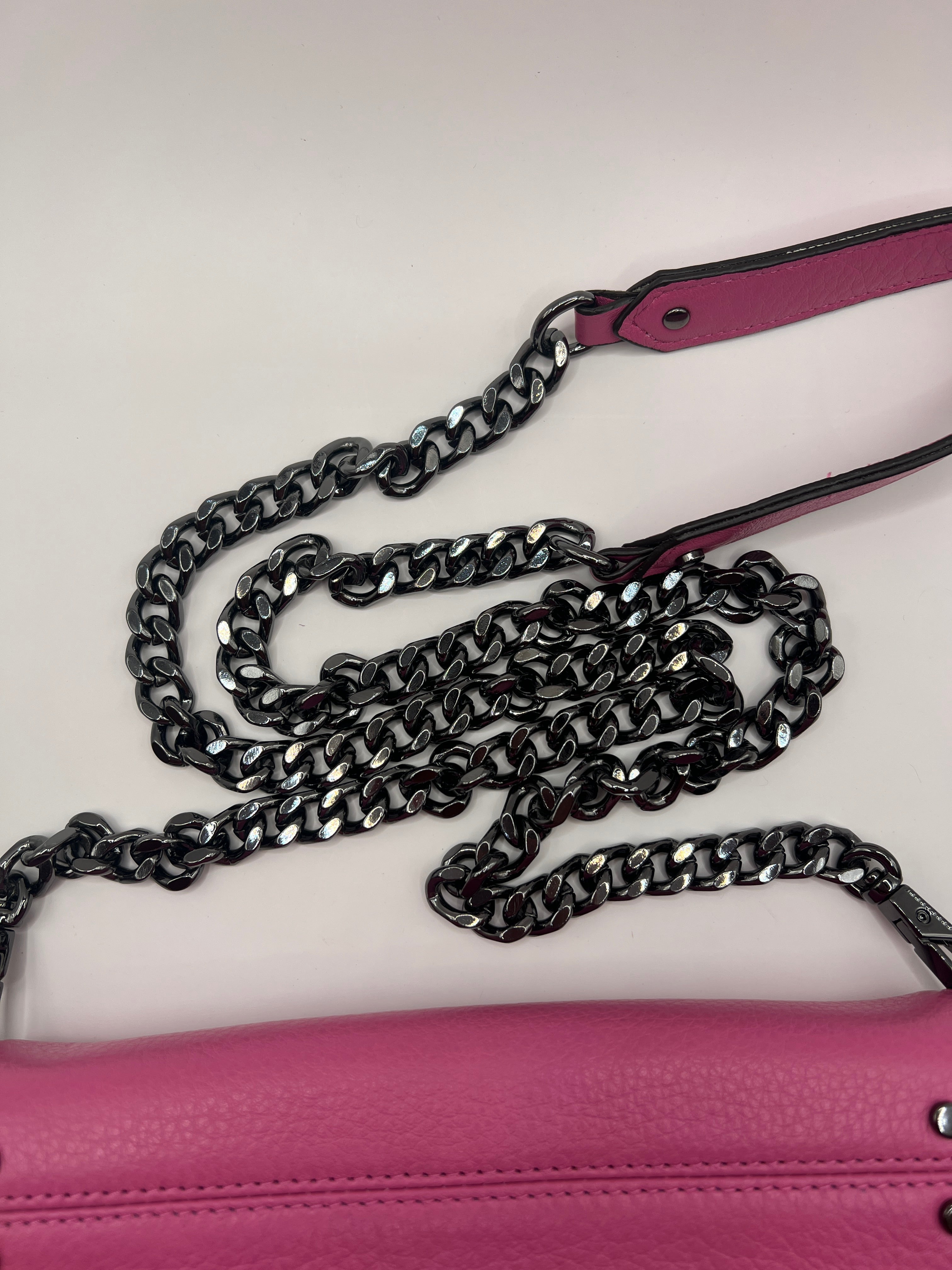 Aimee Kestenberg Pink Leather Wallet on Chain Crossbody Bag