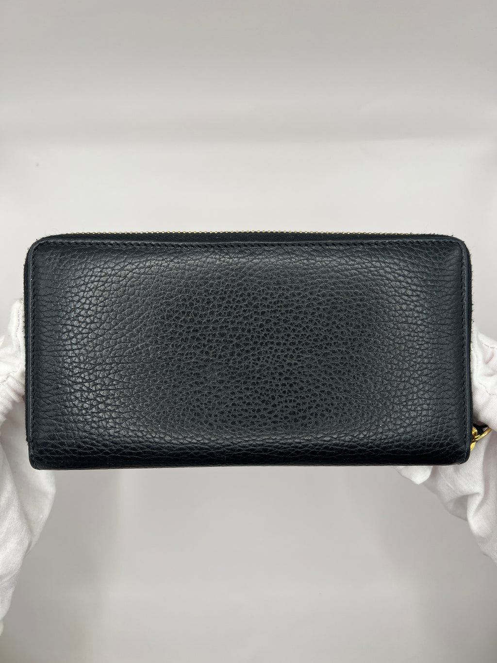 Gucci GG Zip-Around Wallet Black Pebbled Leather