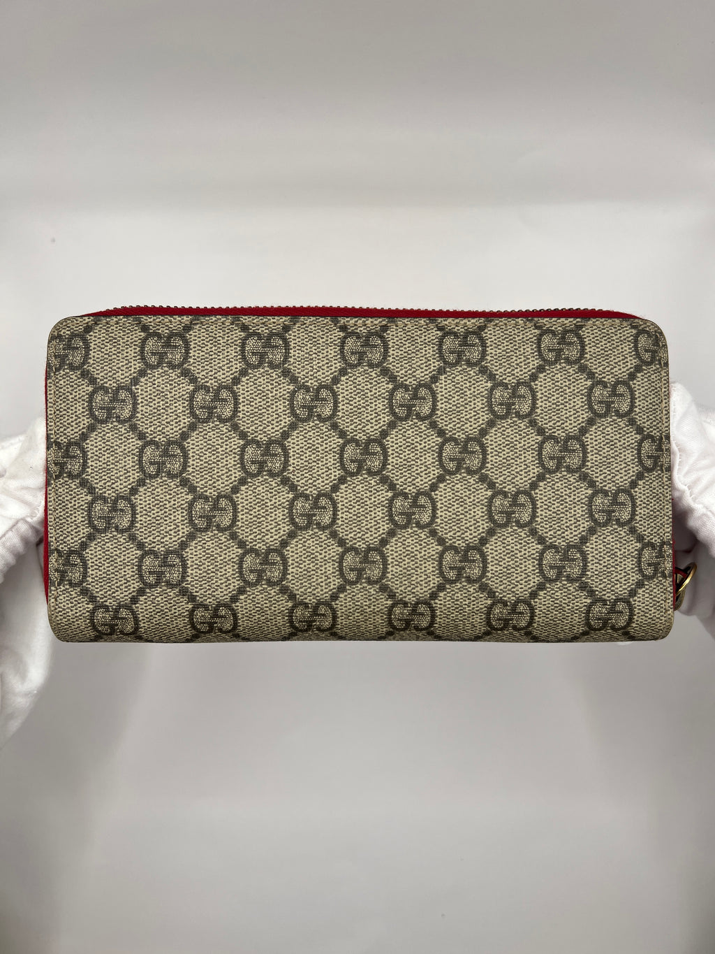 Gucci GG Supreme Cherry Zip-Around Long Wallet