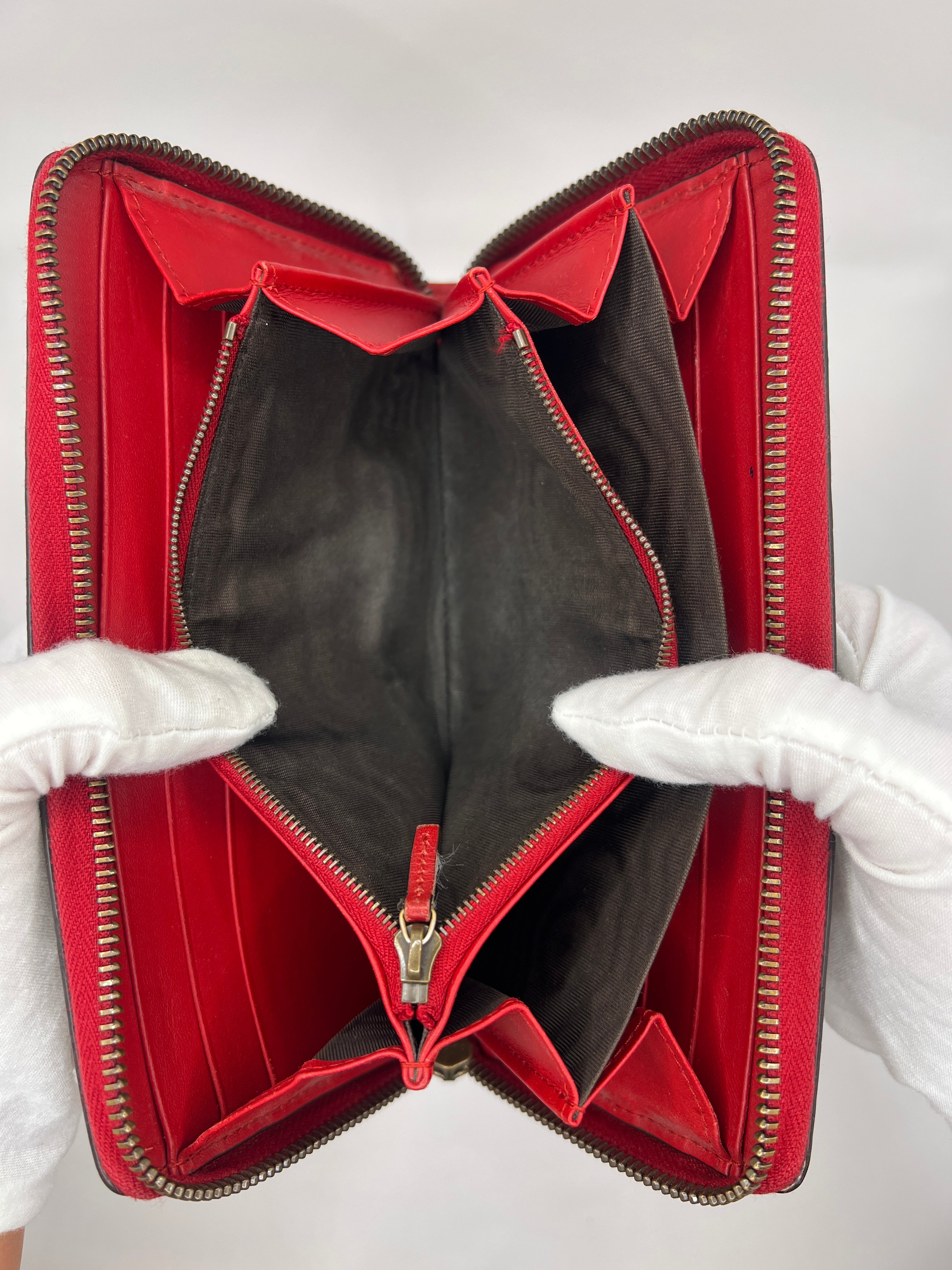 Gucci GG Supreme Cherry Zip-Around Long Wallet