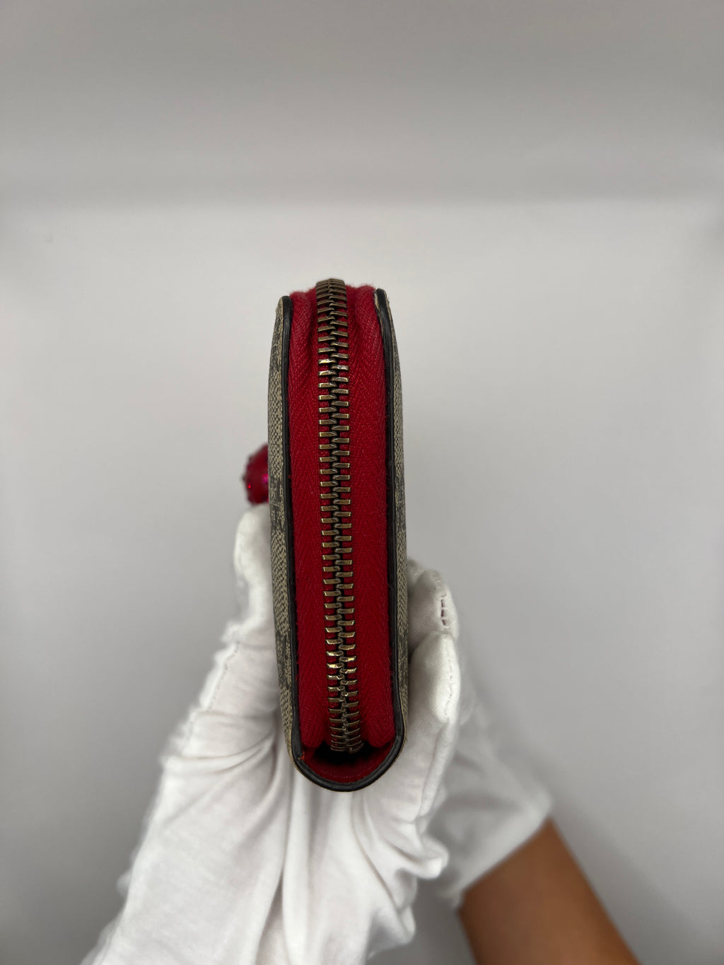 Gucci GG Supreme Cherry Zip-Around Long Wallet