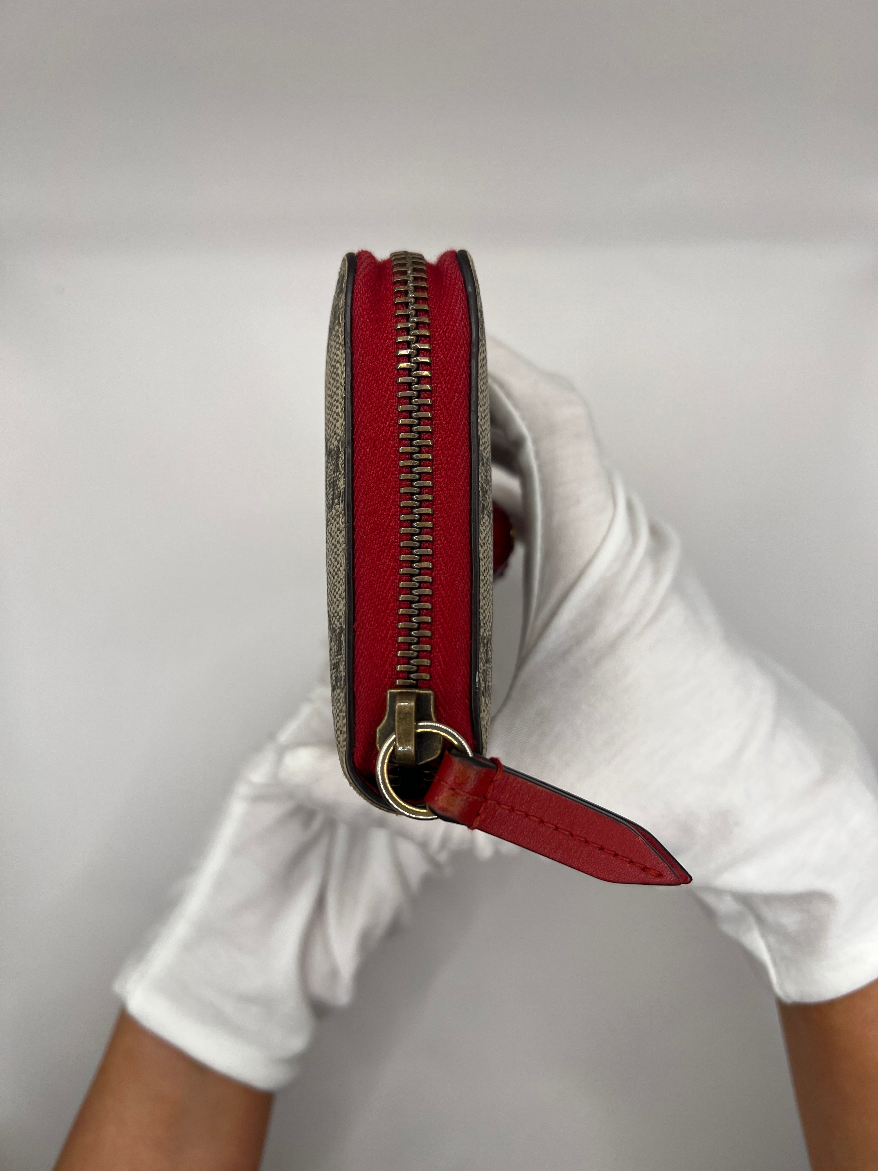 Gucci GG Supreme Cherry Zip-Around Long Wallet