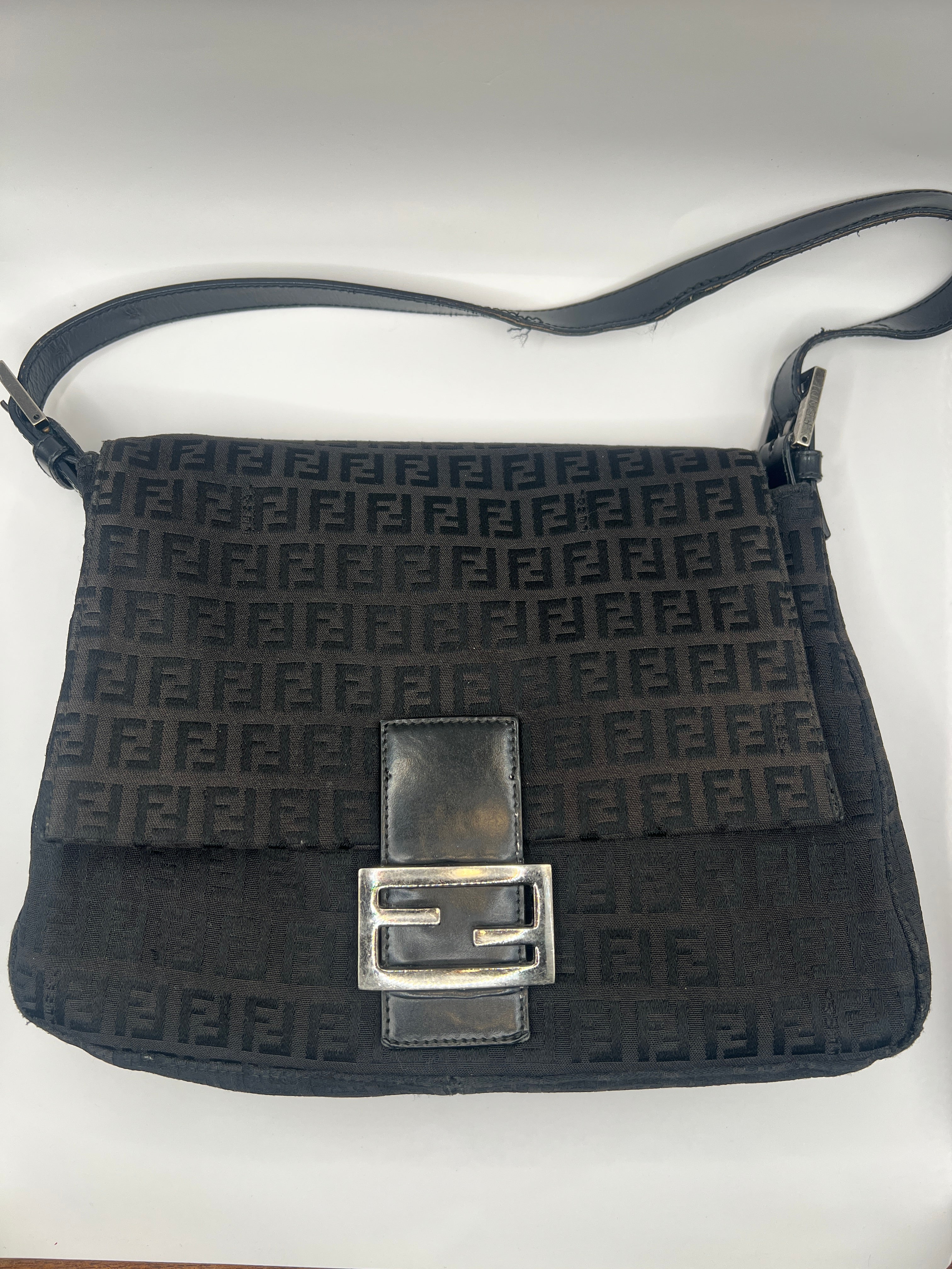 Fendi Zucchino Mama Baguette Black