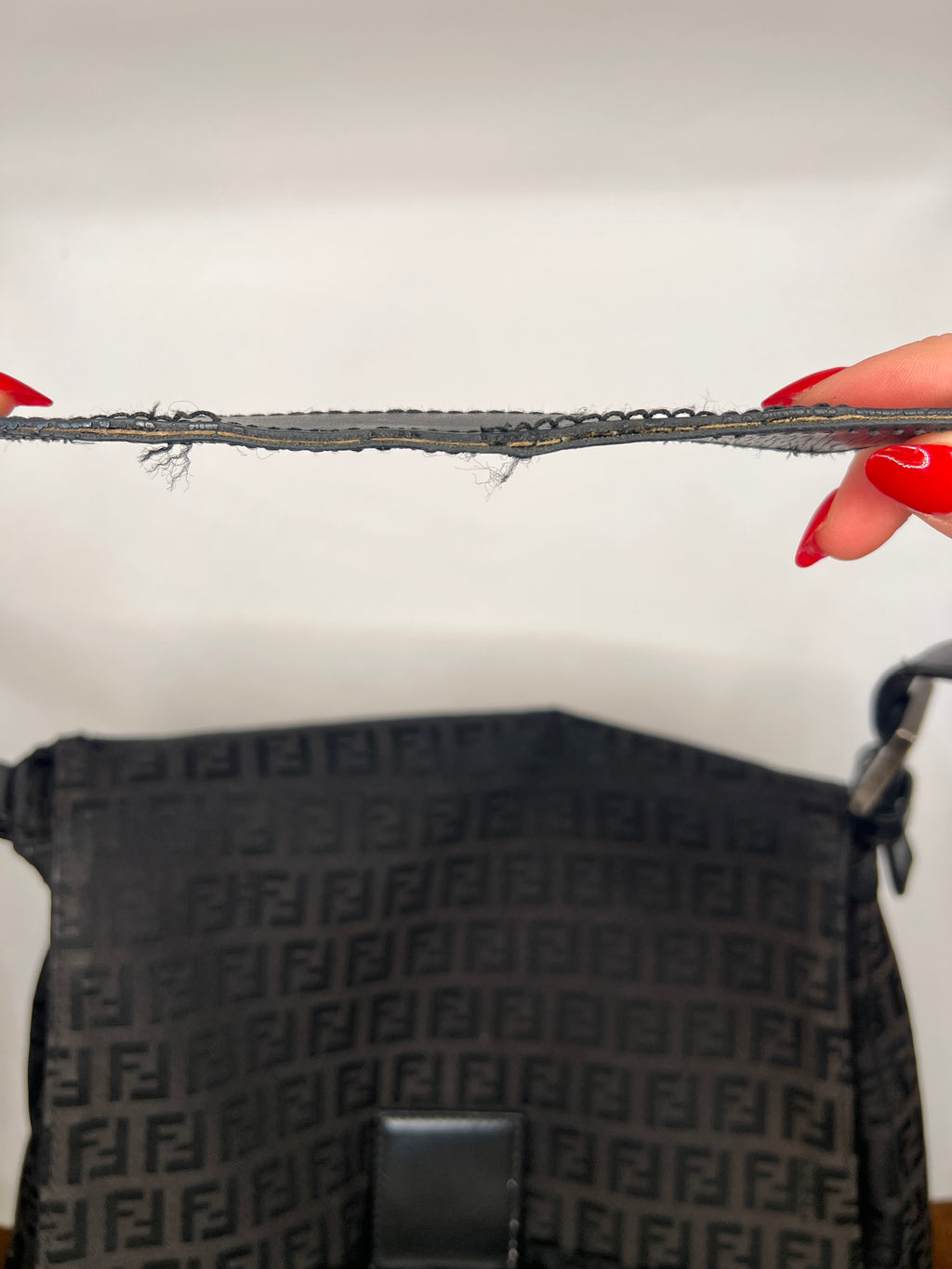 Fendi Zucchino Mama Baguette Black