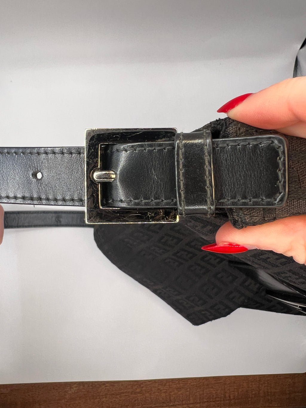 Fendi Zucchino Mama Baguette Black