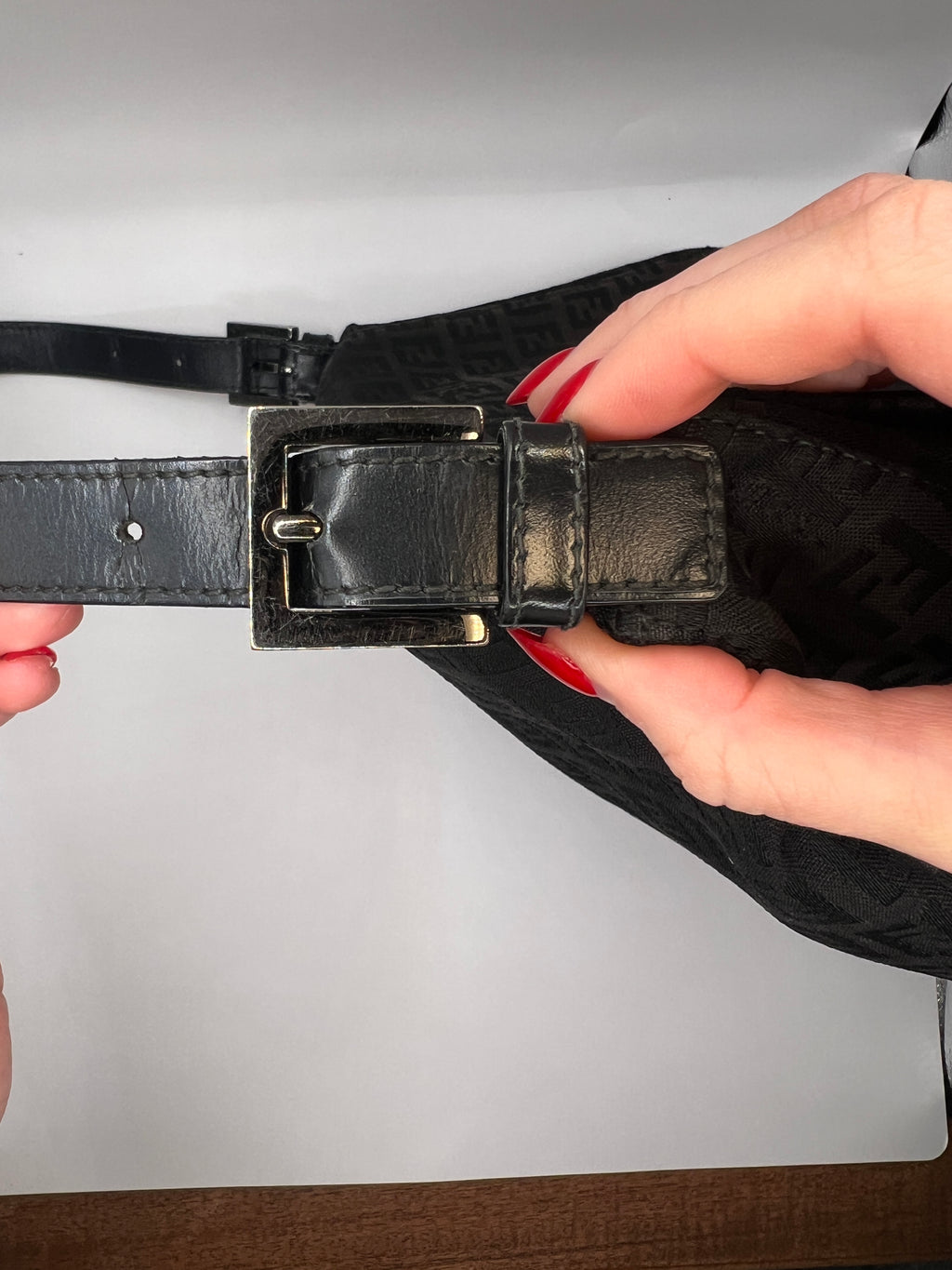 Fendi Zucchino Mama Baguette Black