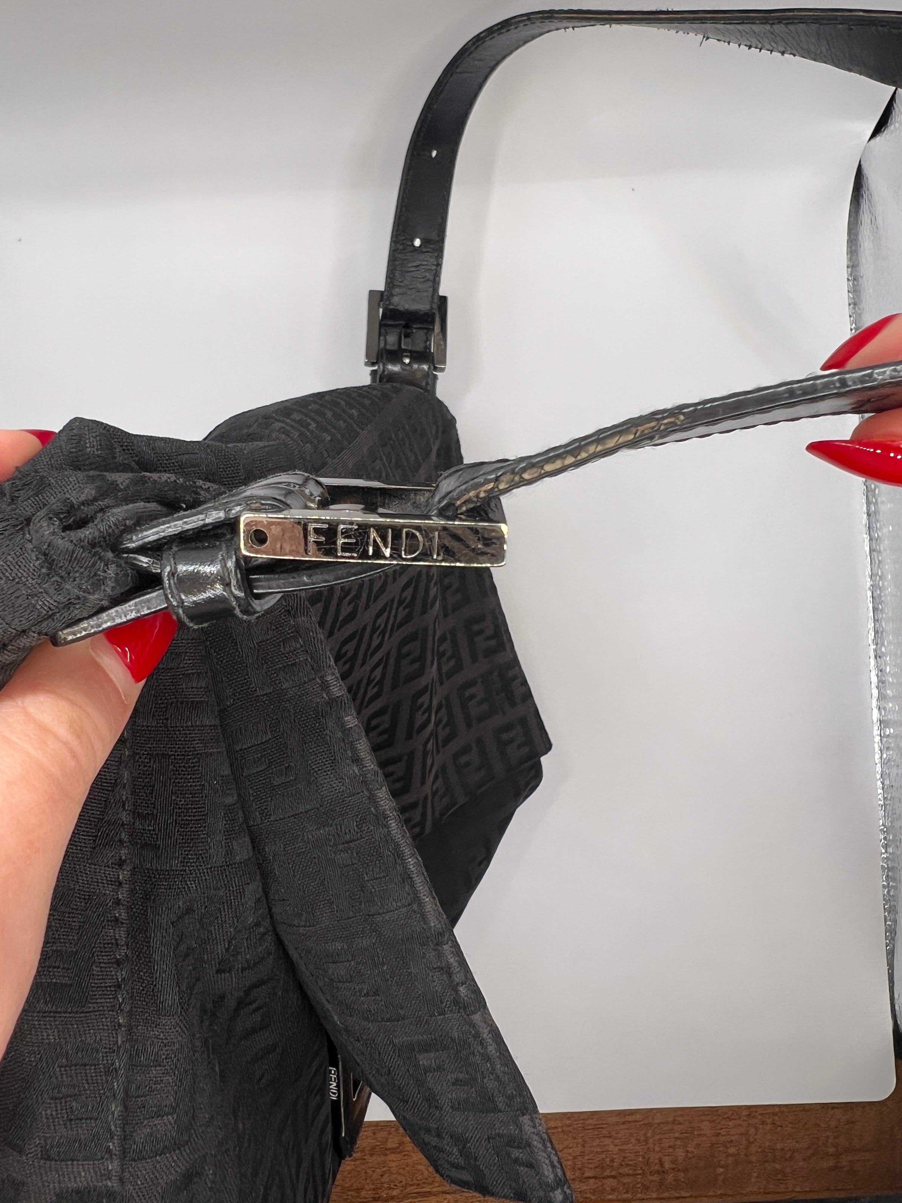 Fendi Zucchino Mama Baguette Black