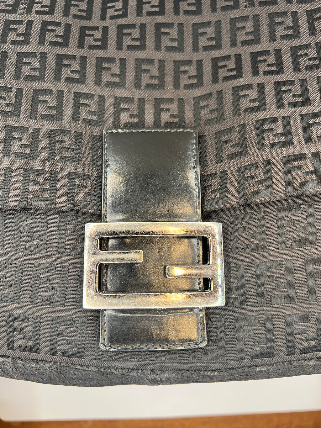 Fendi Zucchino Mama Baguette Black