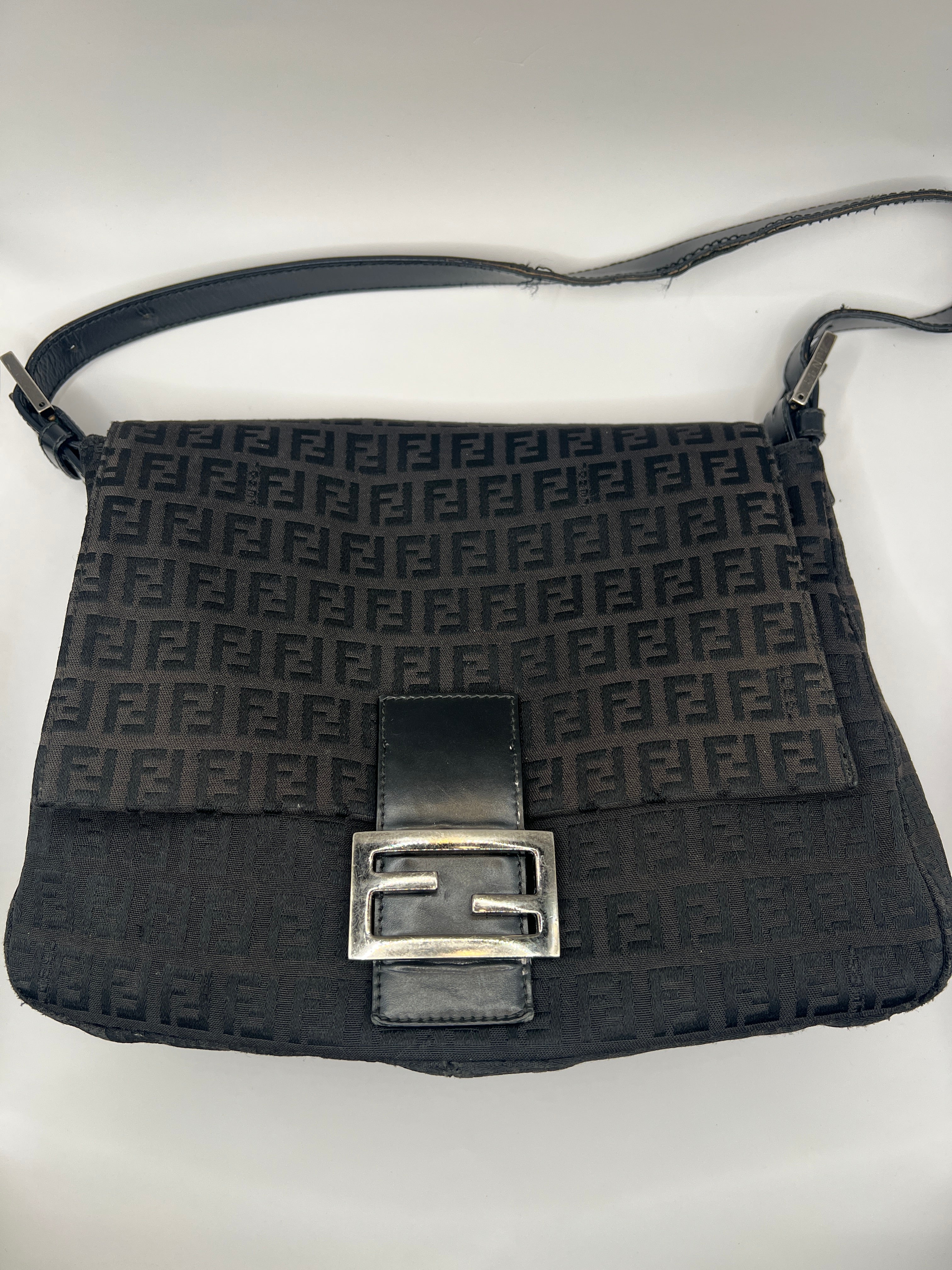 Fendi Zucchino Mama Baguette Black