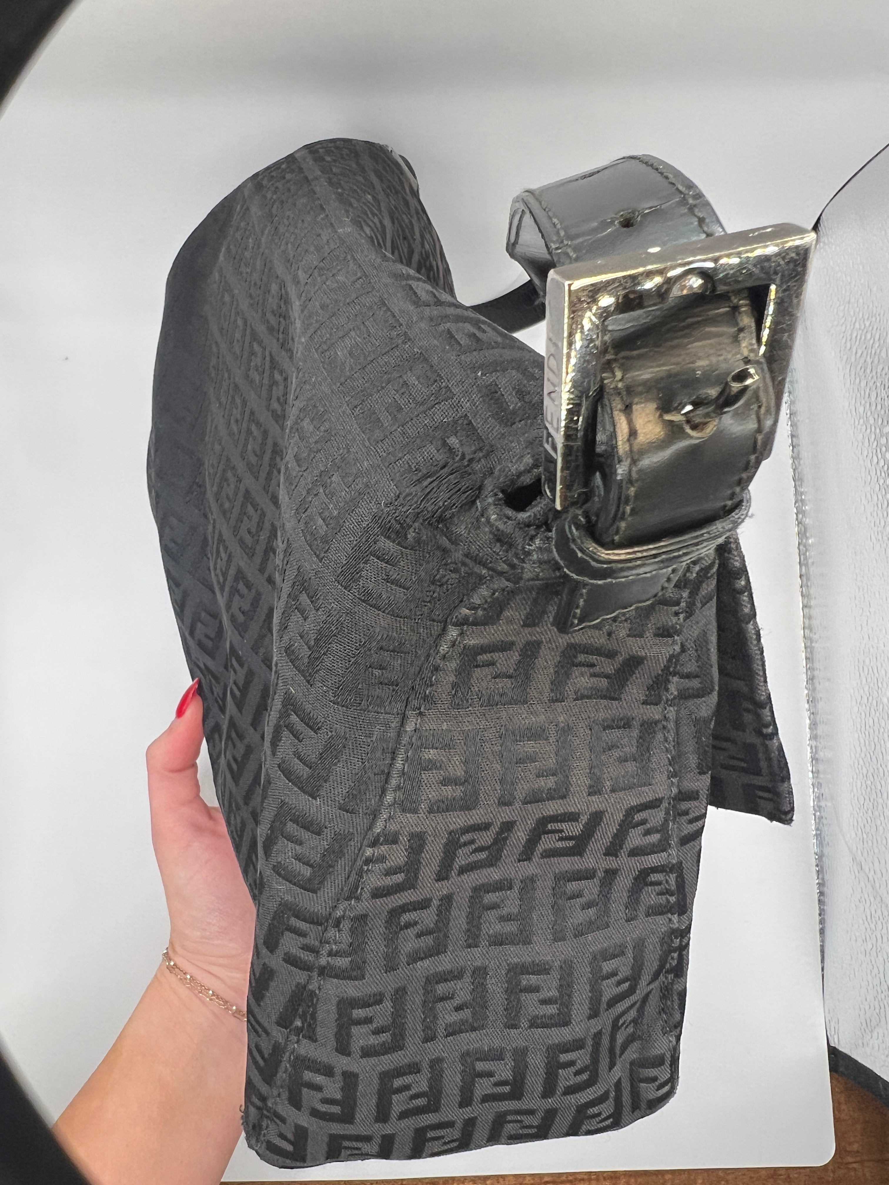 Fendi Zucchino Mama Baguette Black