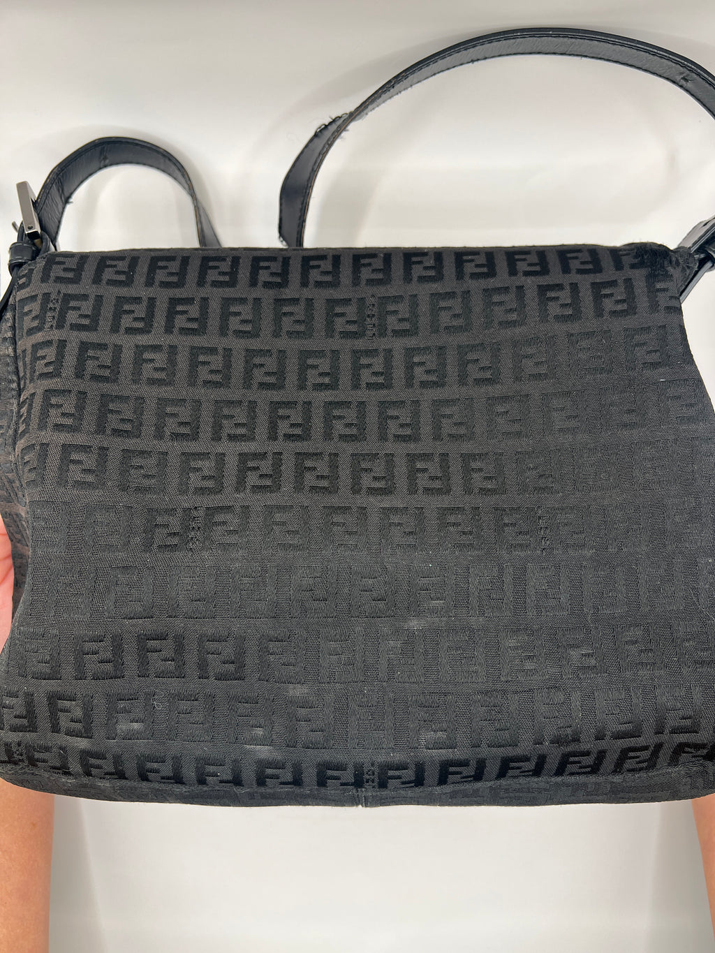 Fendi Zucchino Mama Baguette Black