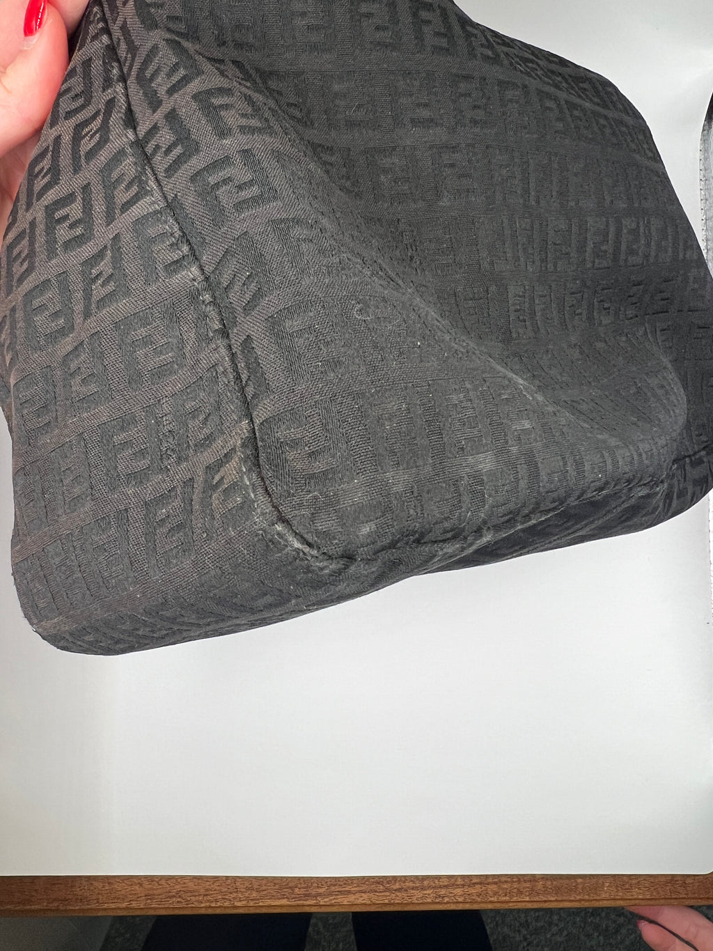 Fendi Zucchino Mama Baguette Black