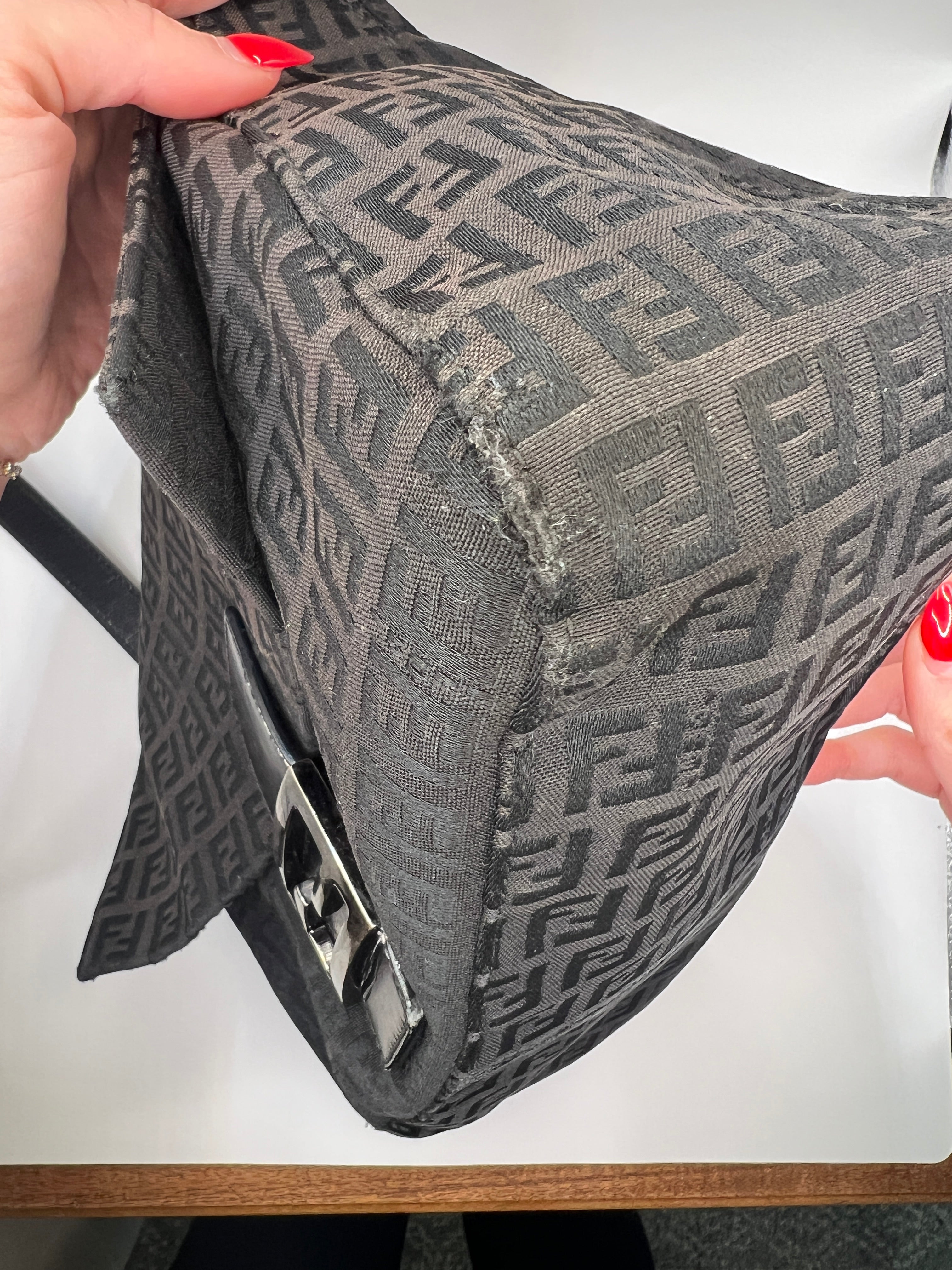 Fendi Zucchino Mama Baguette Black