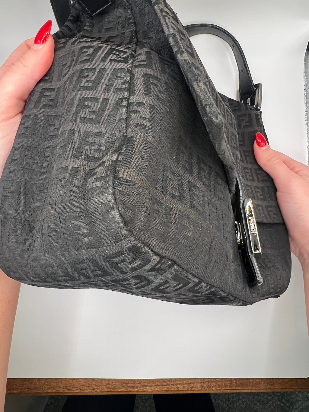 Fendi Zucchino Mama Baguette Black