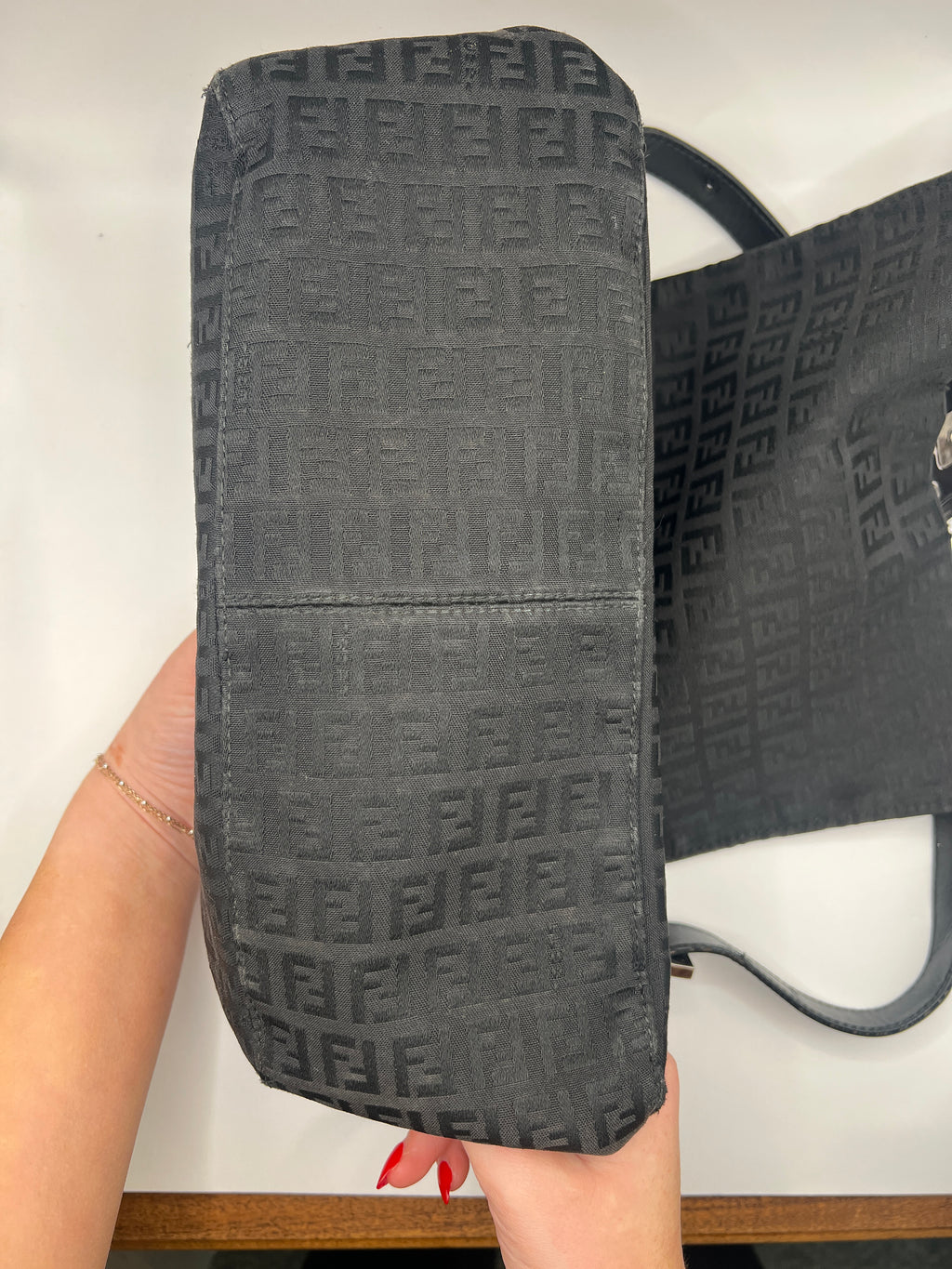 Fendi Zucchino Mama Baguette Black