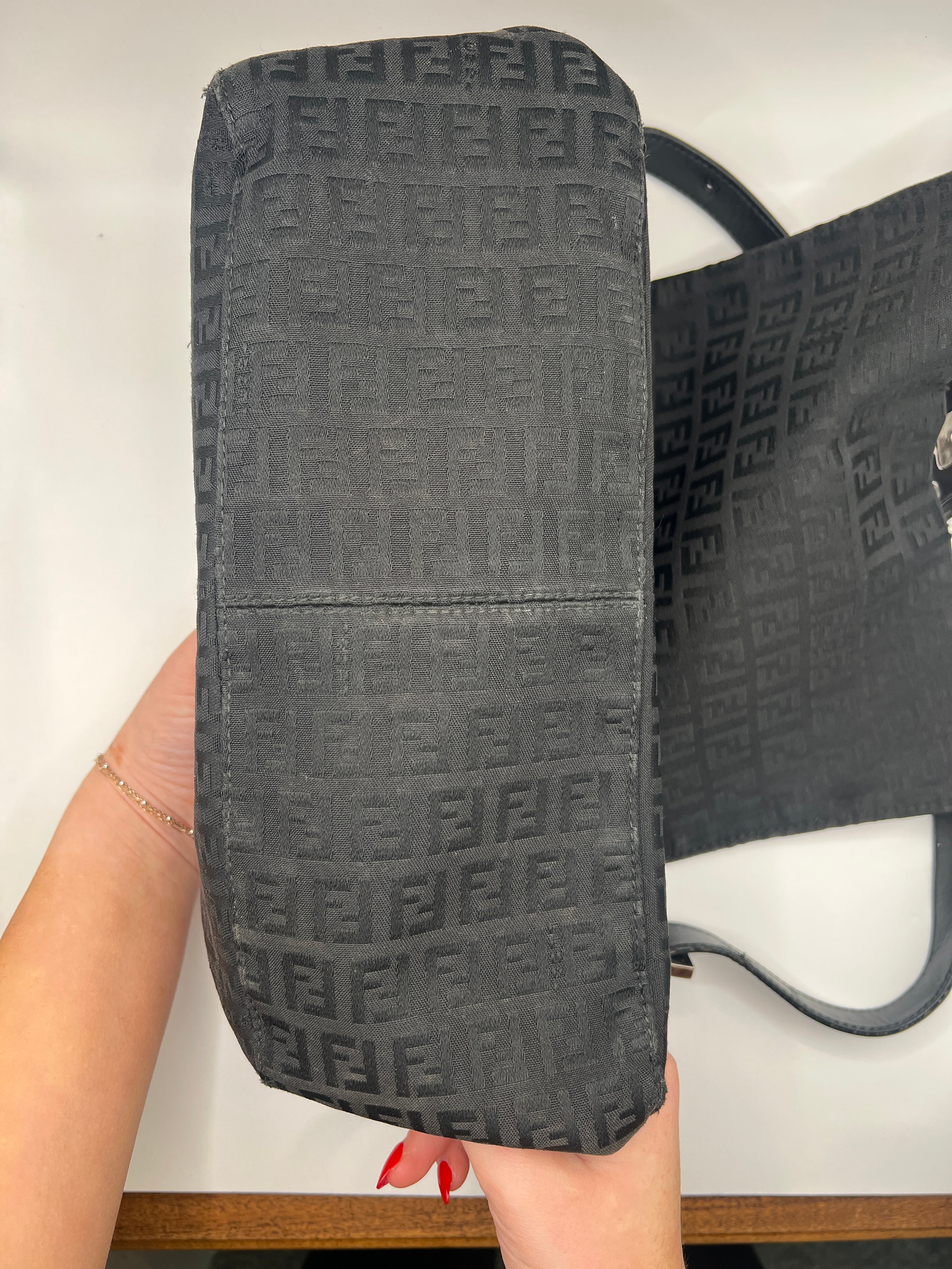 Fendi Zucchino Mama Baguette Black