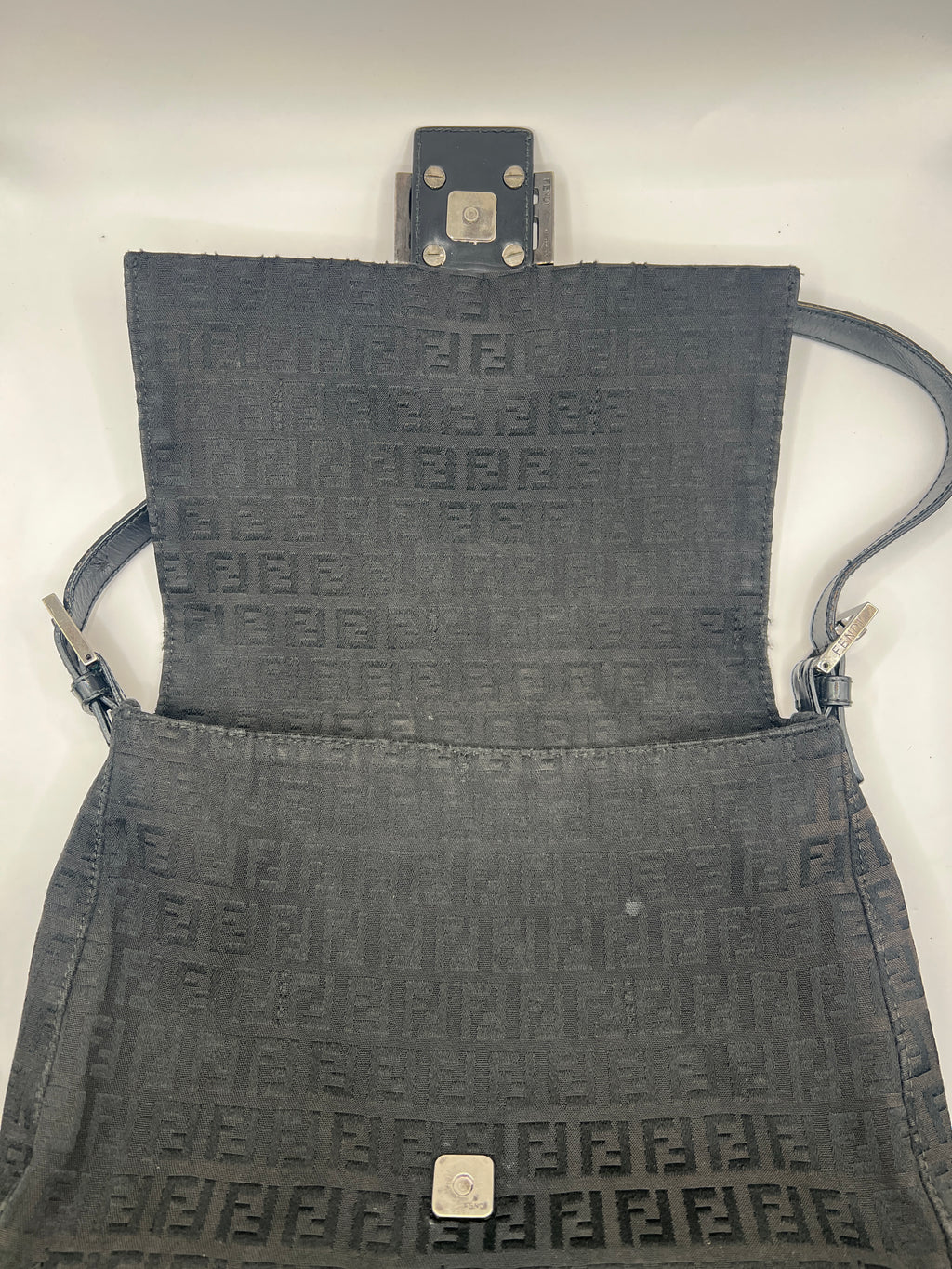 Fendi Zucchino Mama Baguette Black