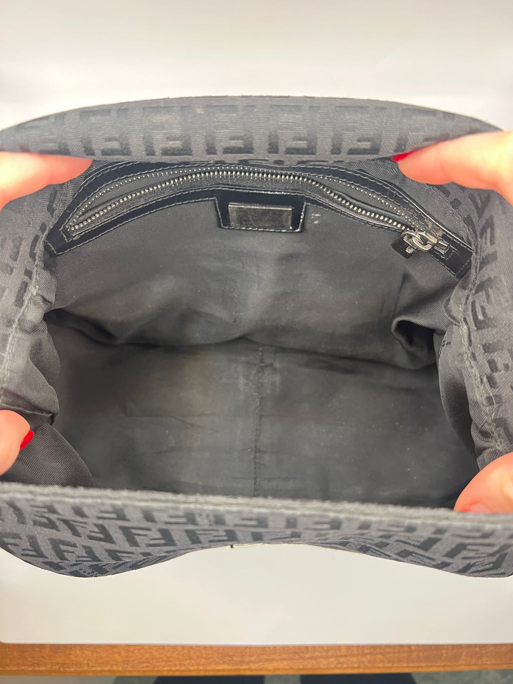 Fendi Zucchino Mama Baguette Black