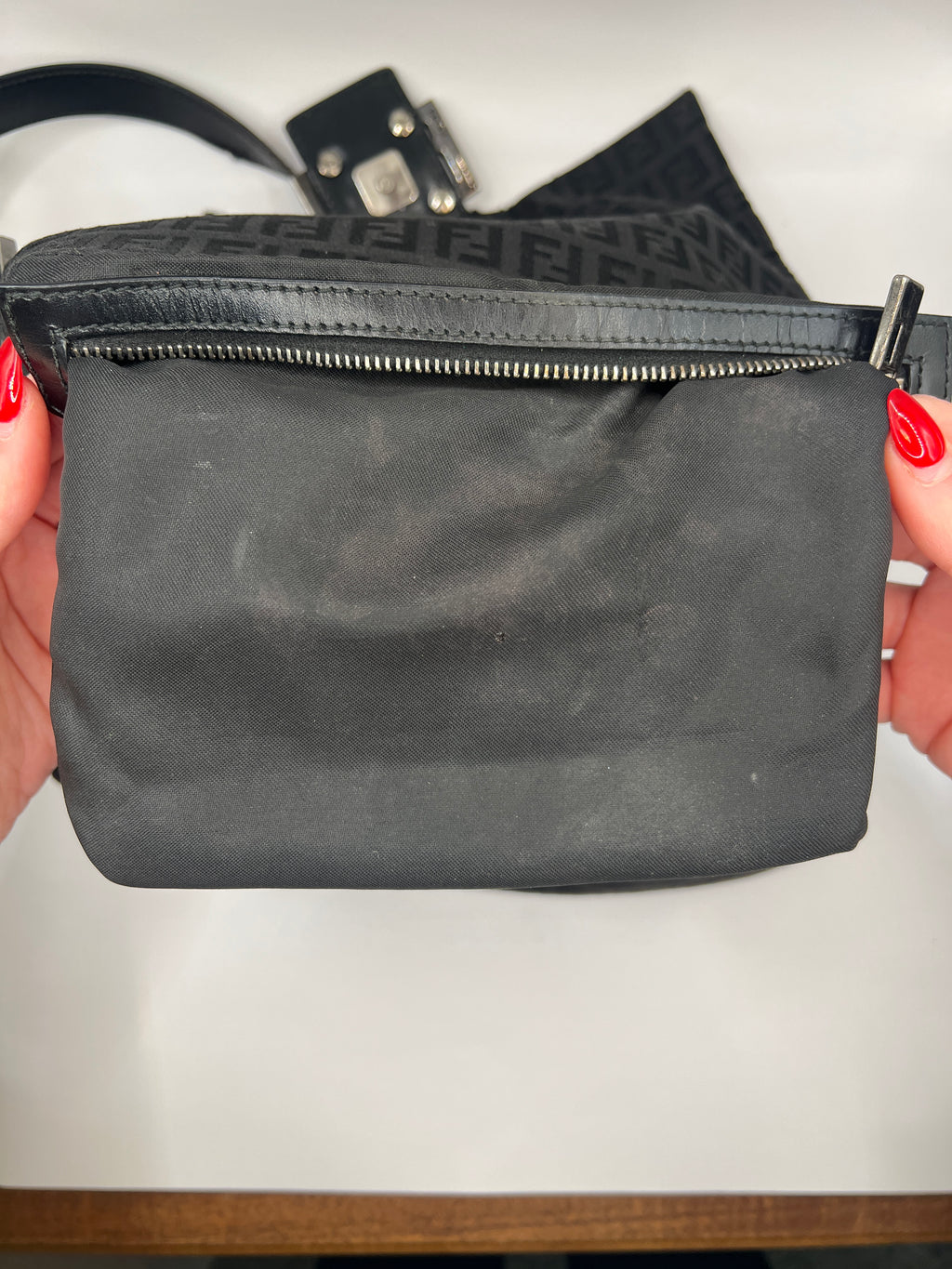 Fendi Zucchino Mama Baguette Black