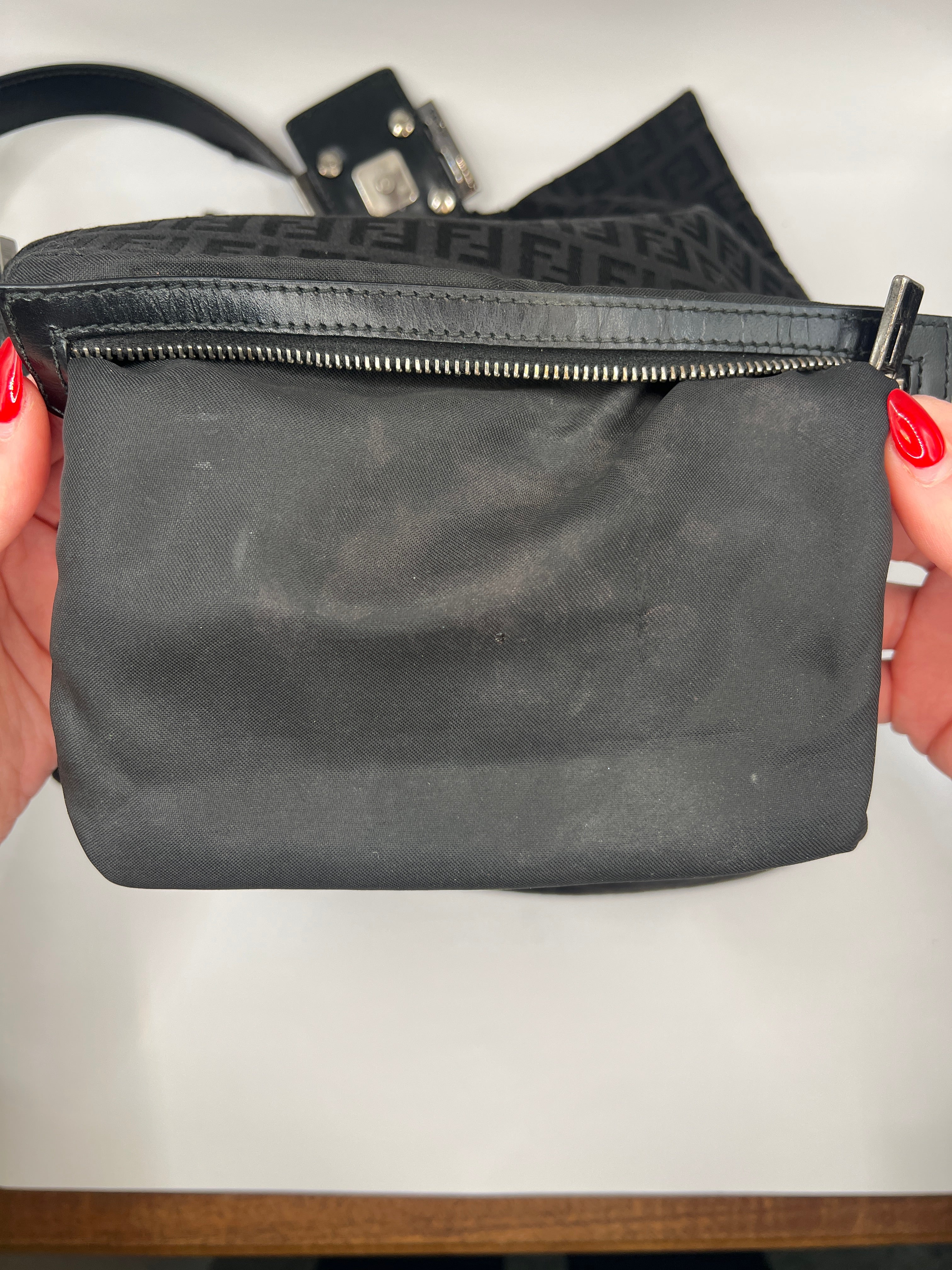 Fendi Zucchino Mama Baguette Black