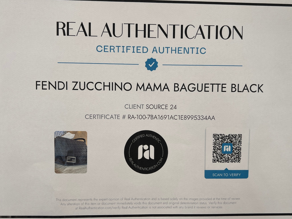 Fendi Zucchino Mama Baguette Black