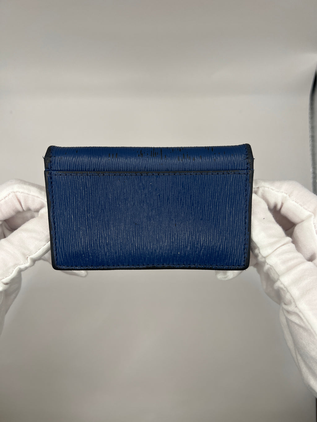 Prada Blue Saffiano Leather Card Holder/Wallet