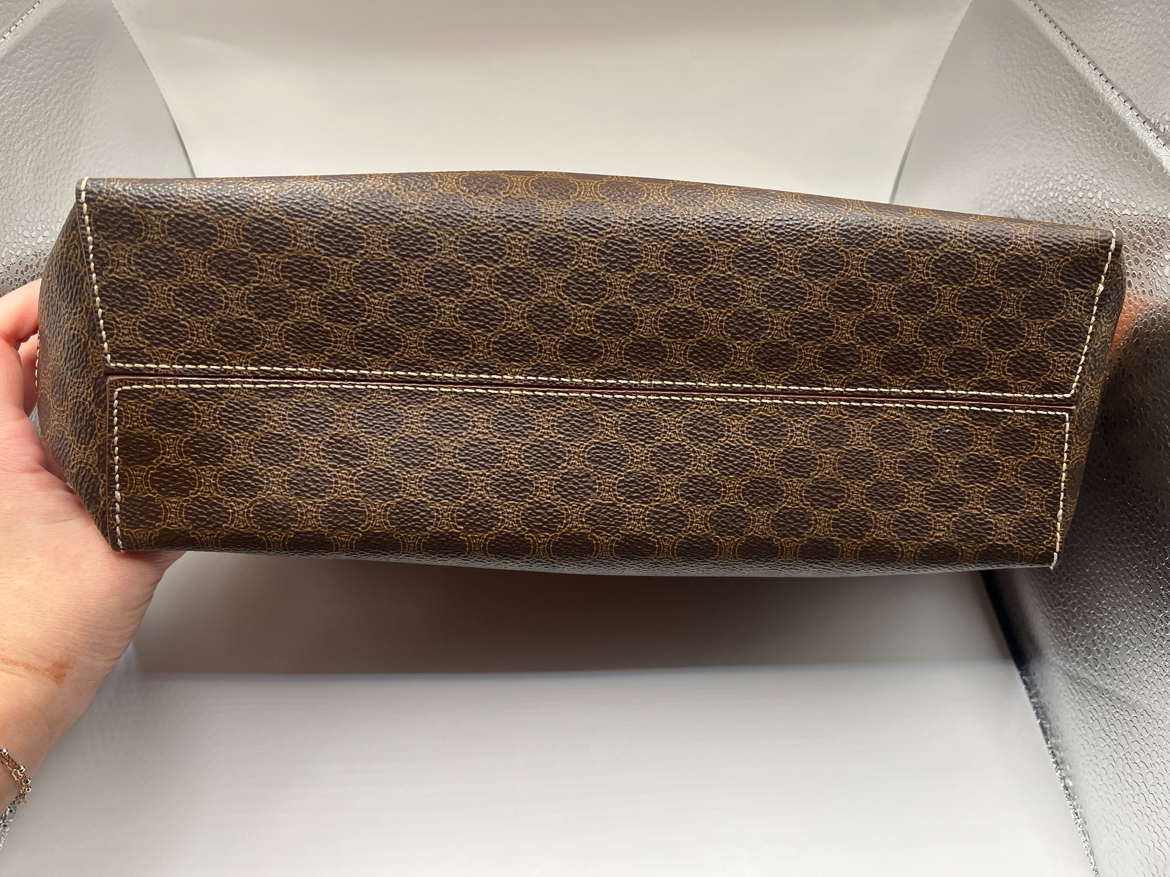 Céline Vintage Macadam Canvas Stripe Tote