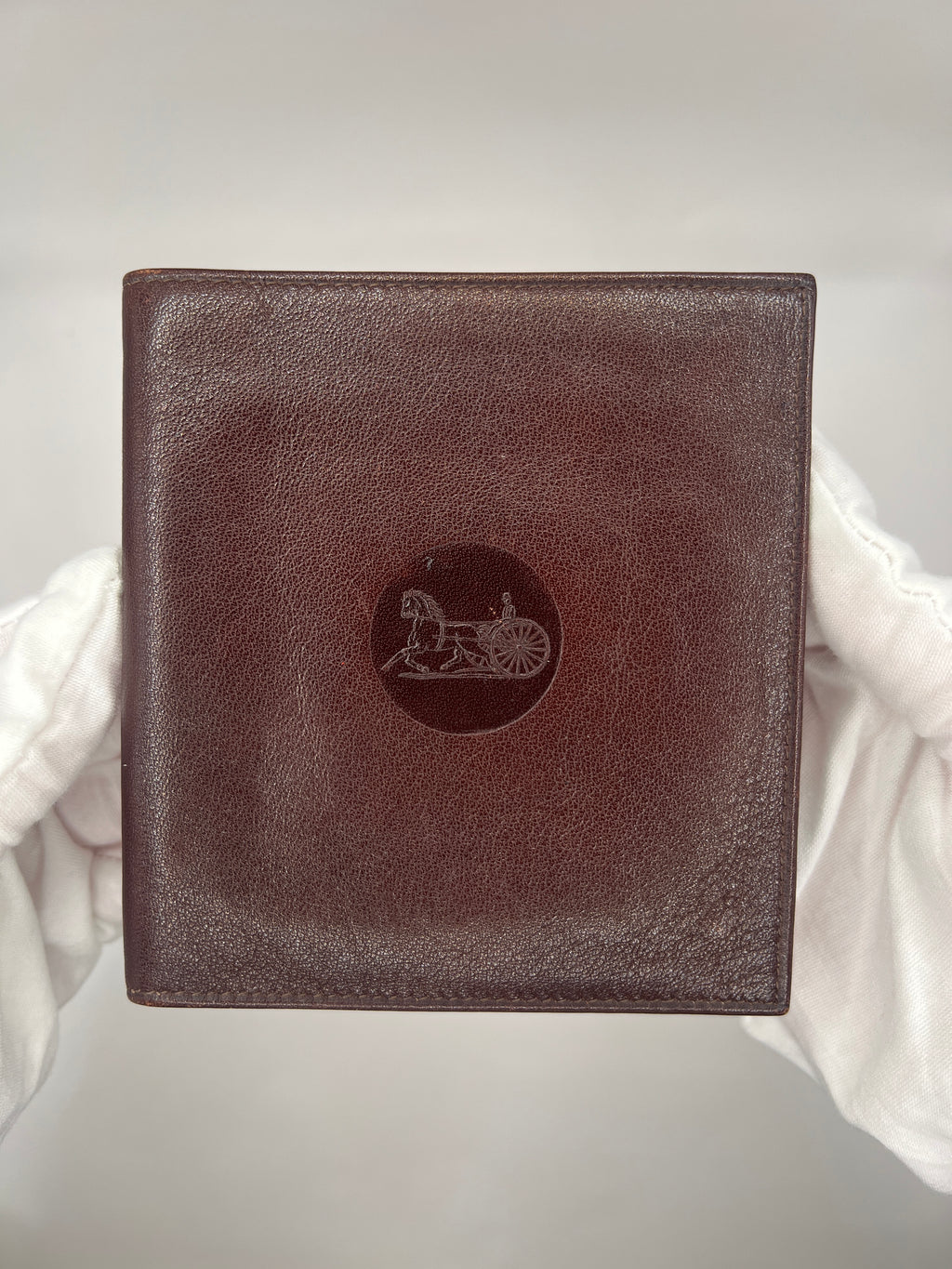 CÉLINE Carriage Logo Bifold Wallet – Brown Leather