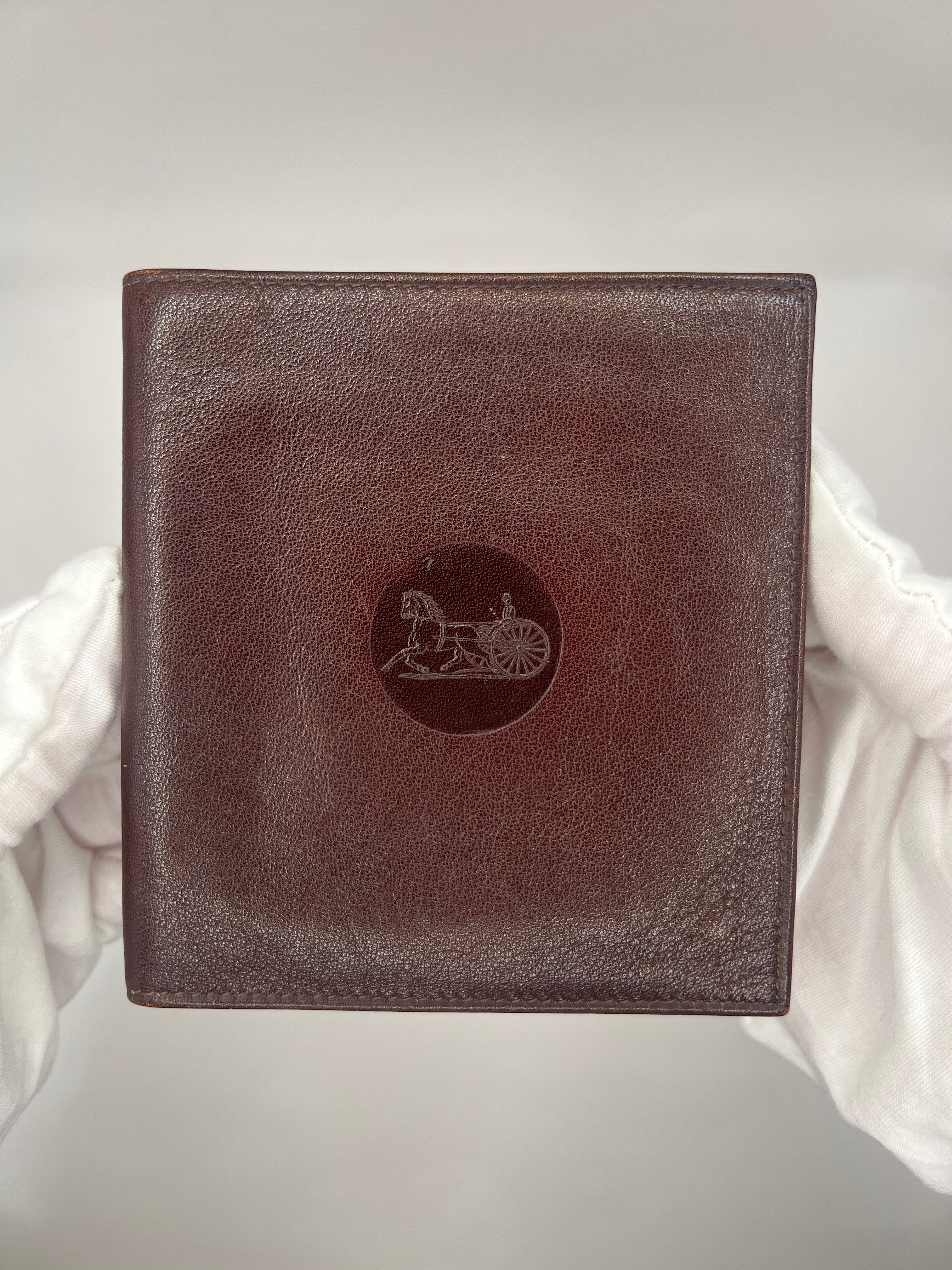 CÉLINE Carriage Logo Bifold Wallet – Brown Leather