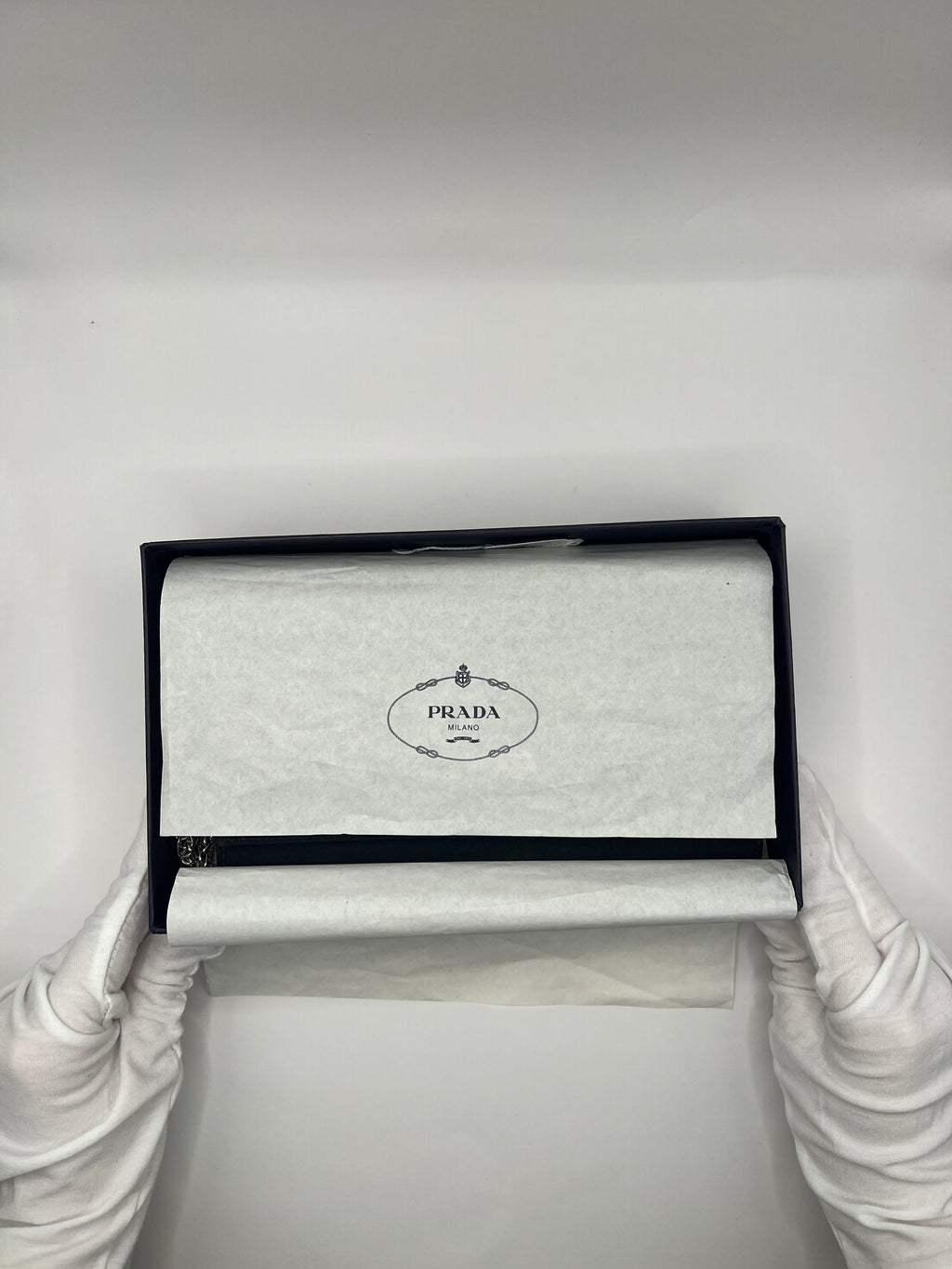 Prada Black Nylon Chain Wallet