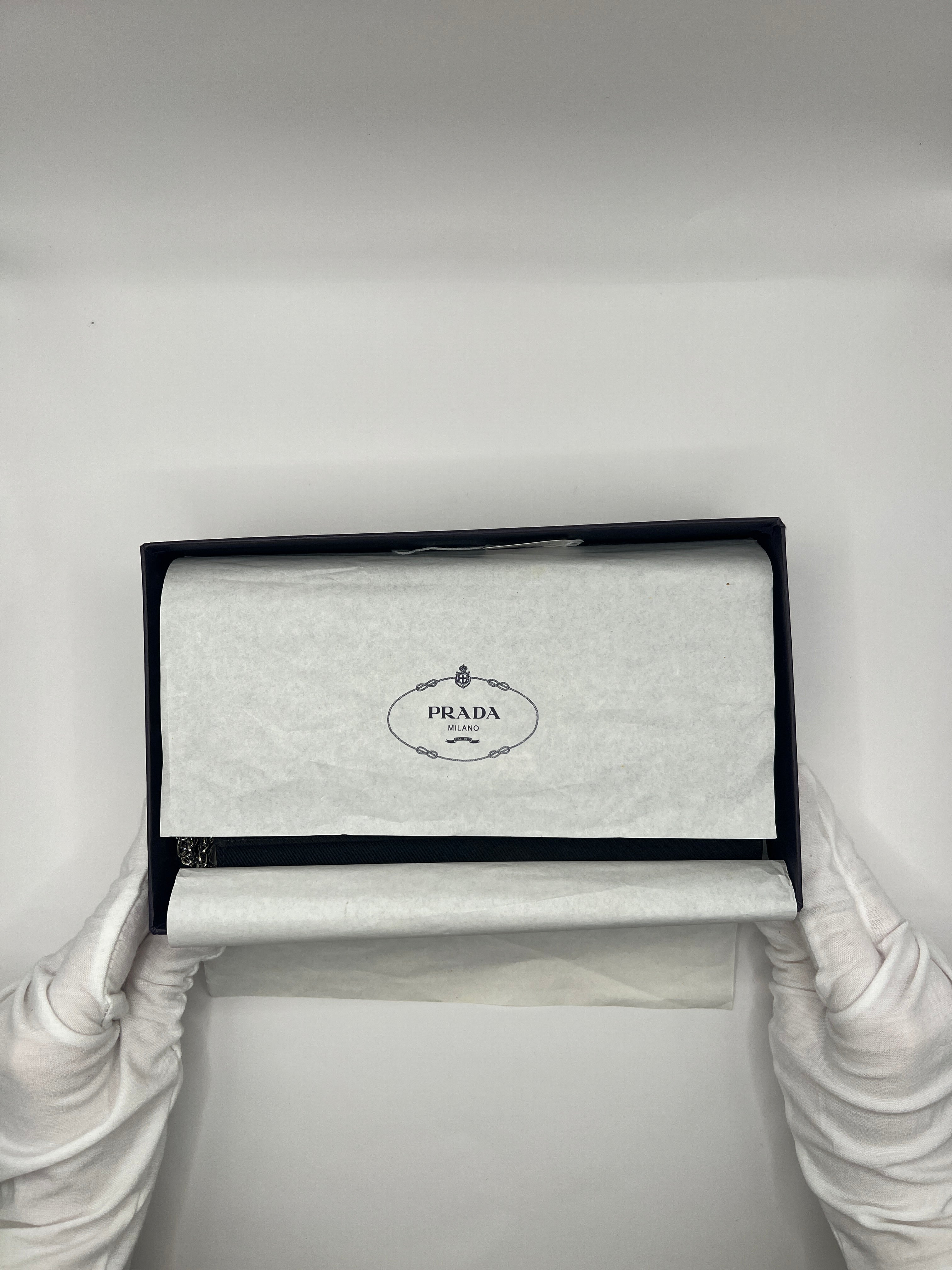 Prada Black Nylon Chain Wallet