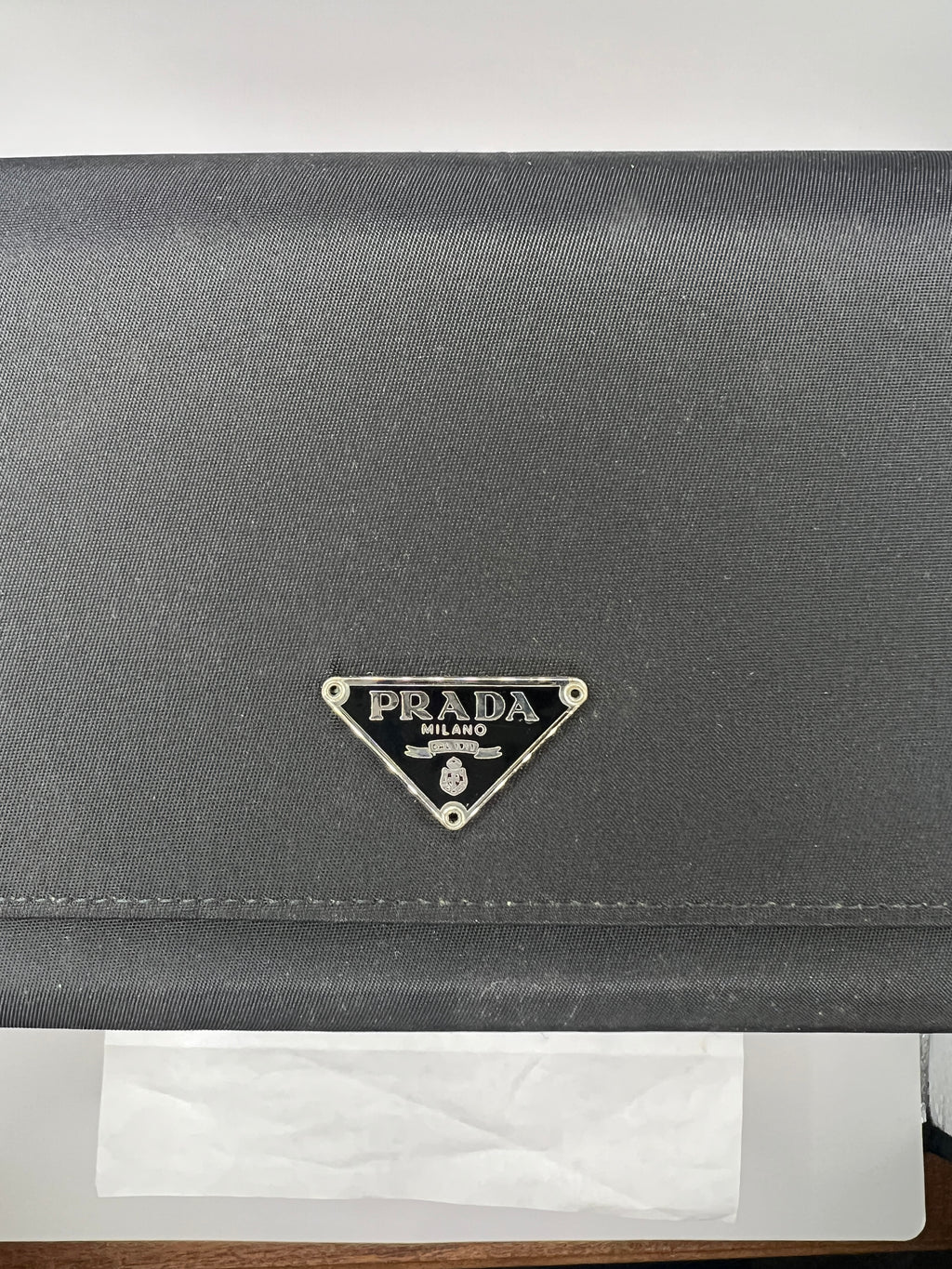 Prada Black Nylon Chain Wallet