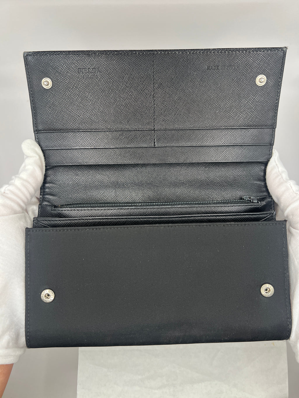 Prada Black Nylon Chain Wallet