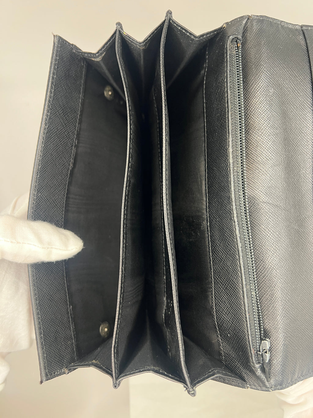 Prada Black Nylon Chain Wallet