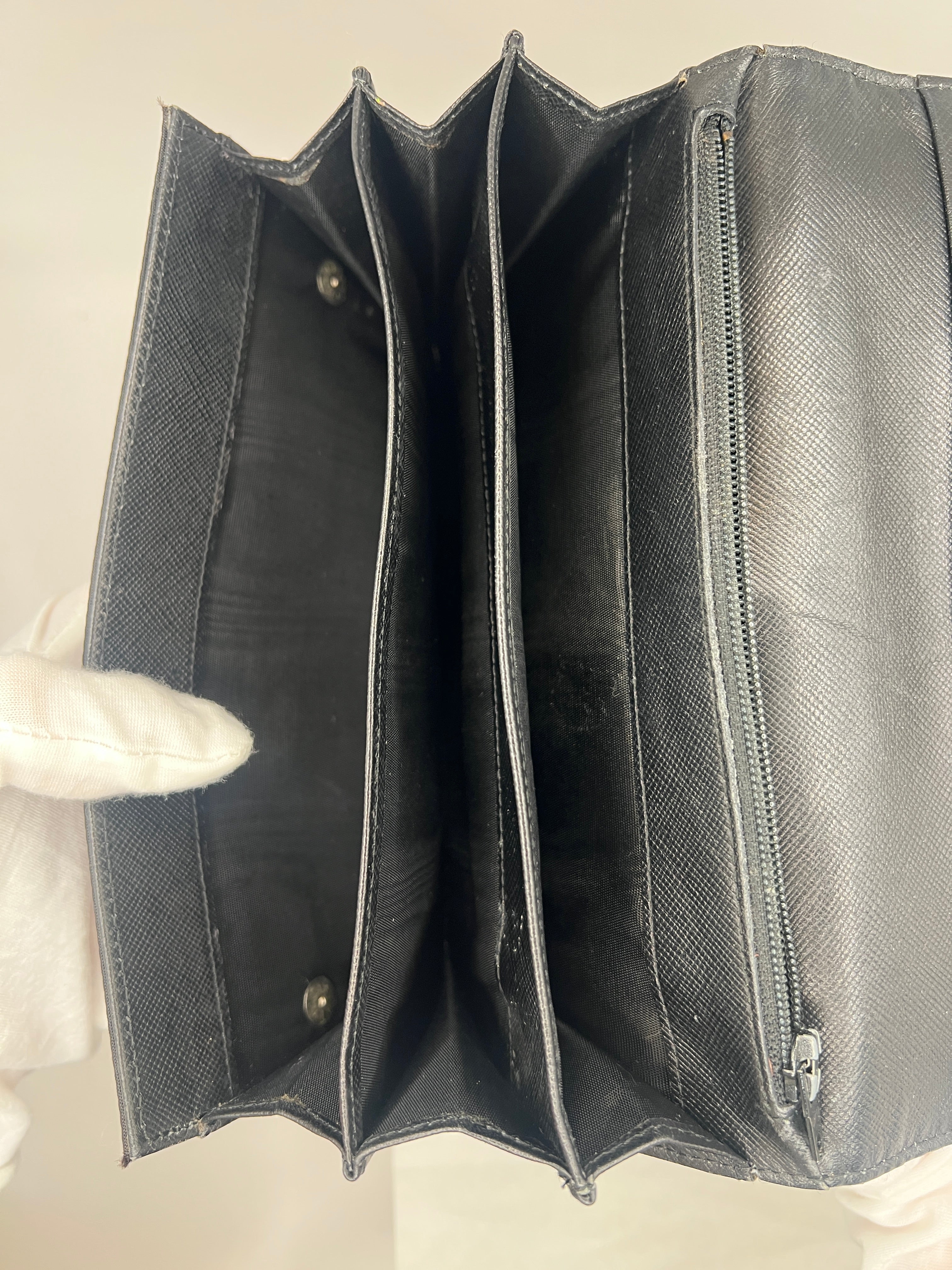 Prada Black Nylon Chain Wallet