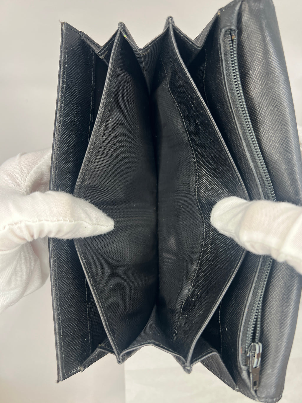 Prada Black Nylon Chain Wallet