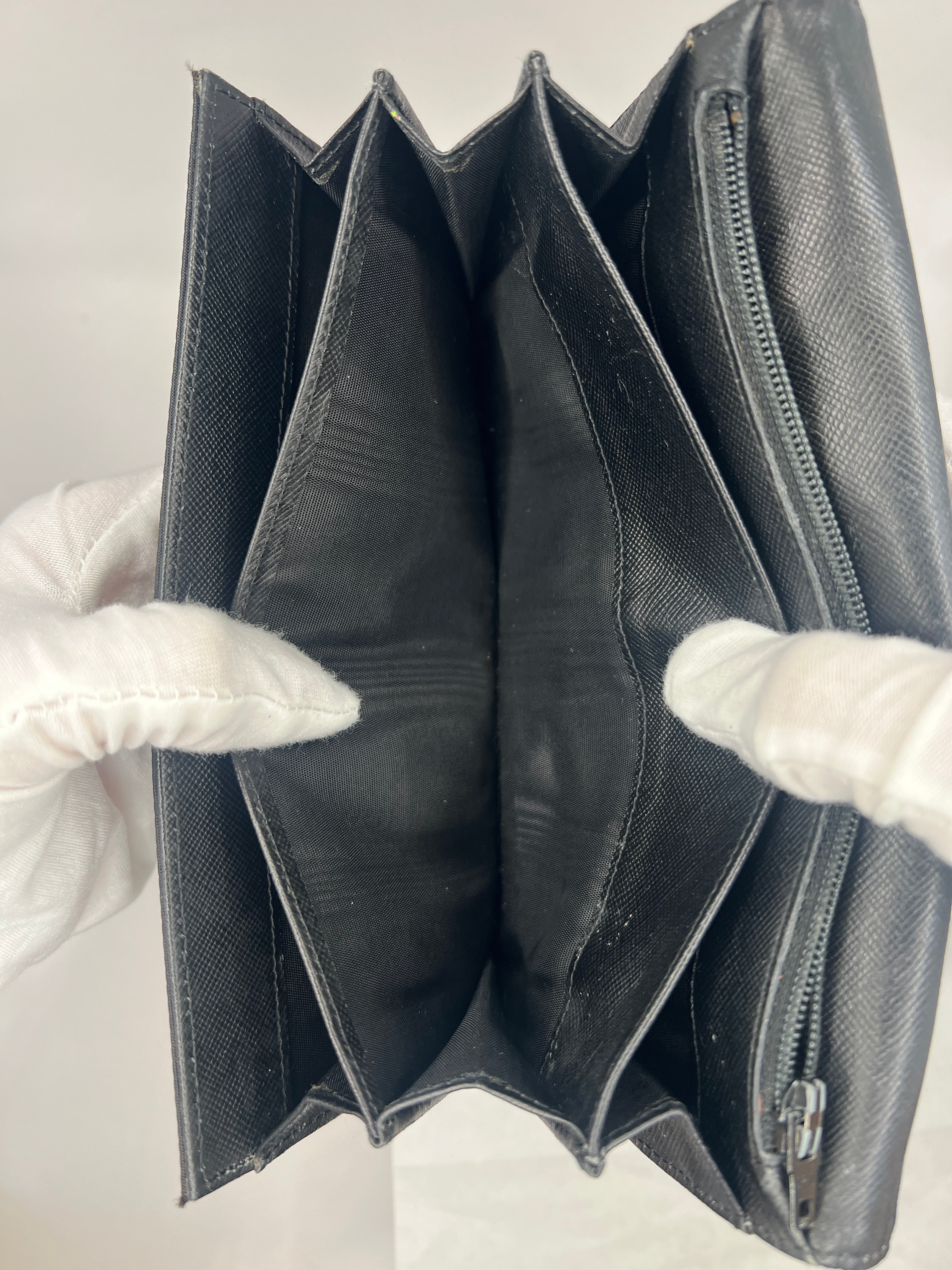 Prada Black Nylon Chain Wallet