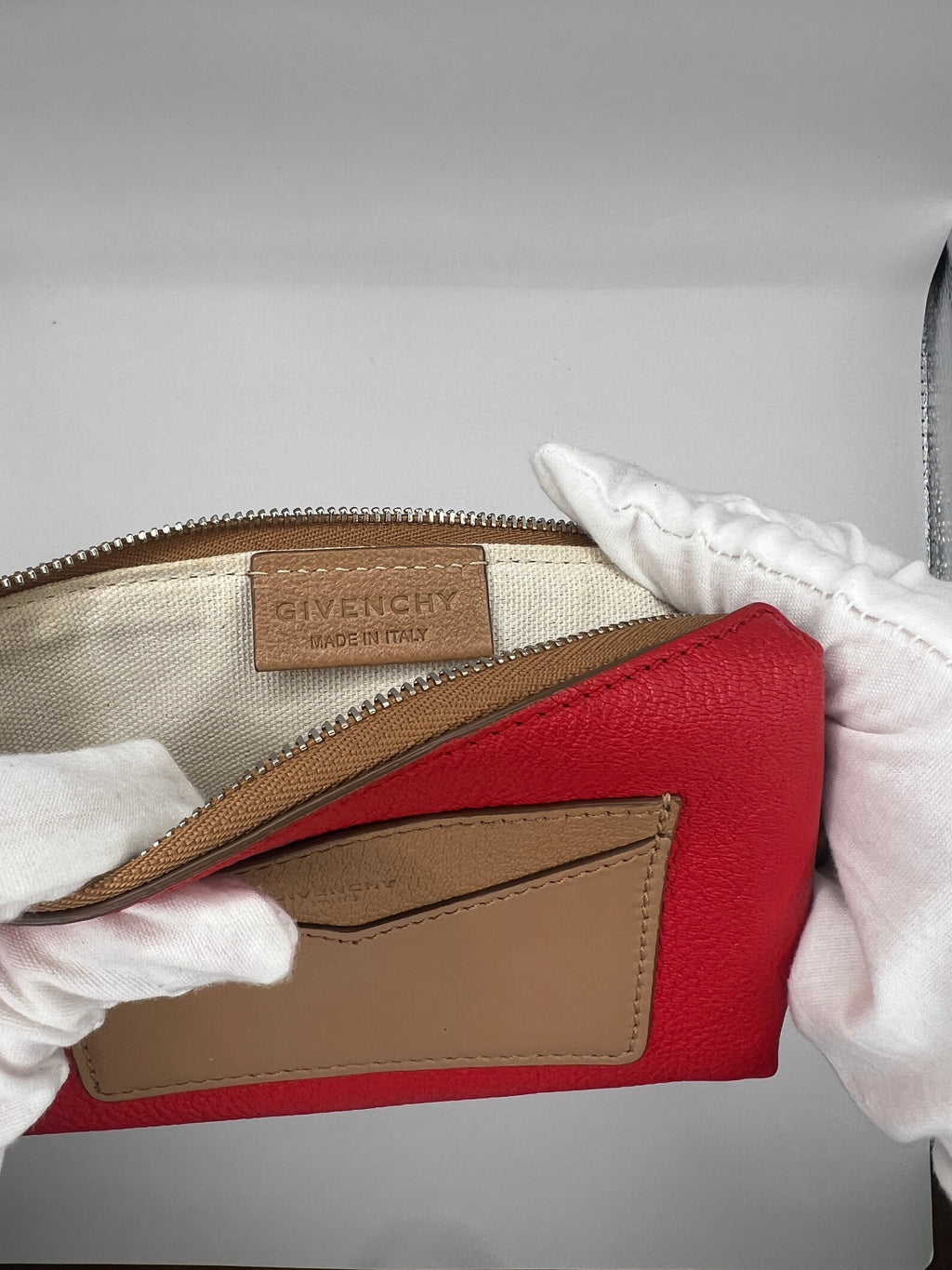 Givenchy Leather Two-Tone Pouch Wrislet