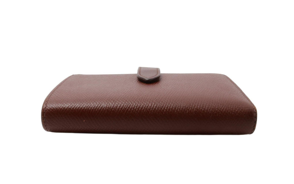 Celine Red Pebbled Leather Compact Wallet