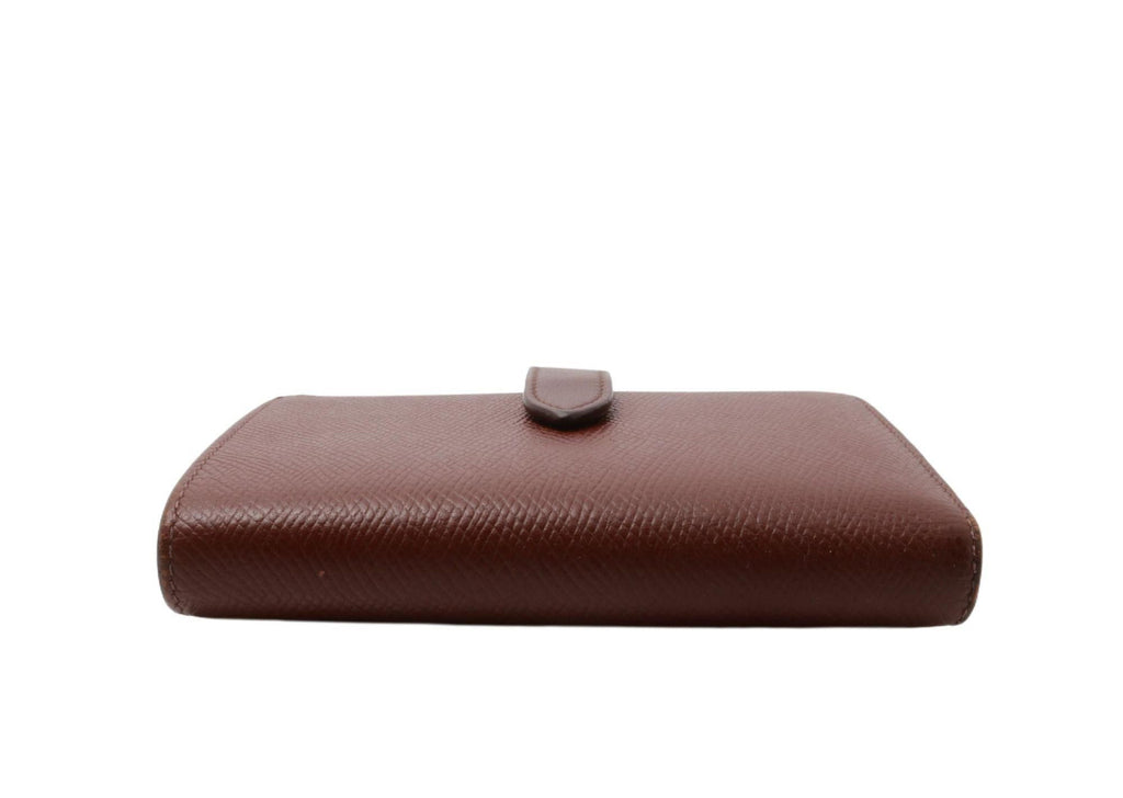 Celine Red Pebbled Leather Compact Wallet