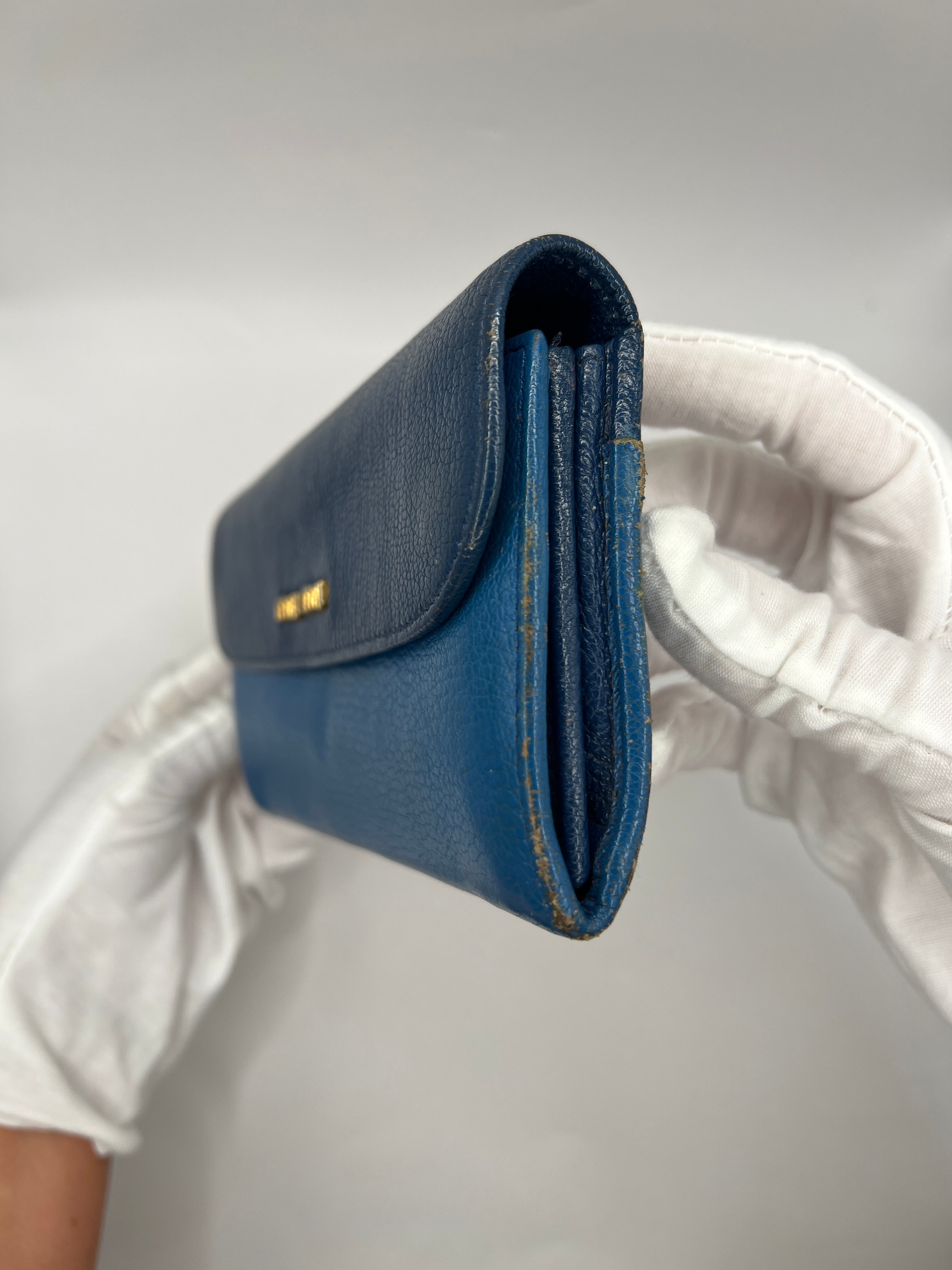 Miu Miu Two-Tone Blue Leather Continental Wallet