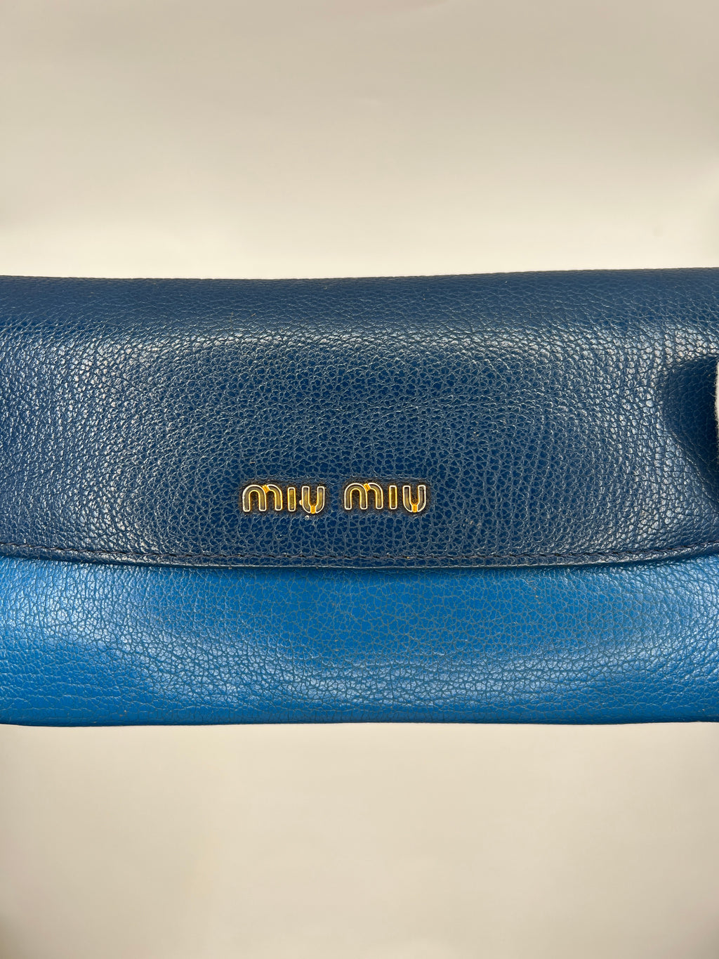 Miu Miu Two-Tone Blue Leather Continental Wallet