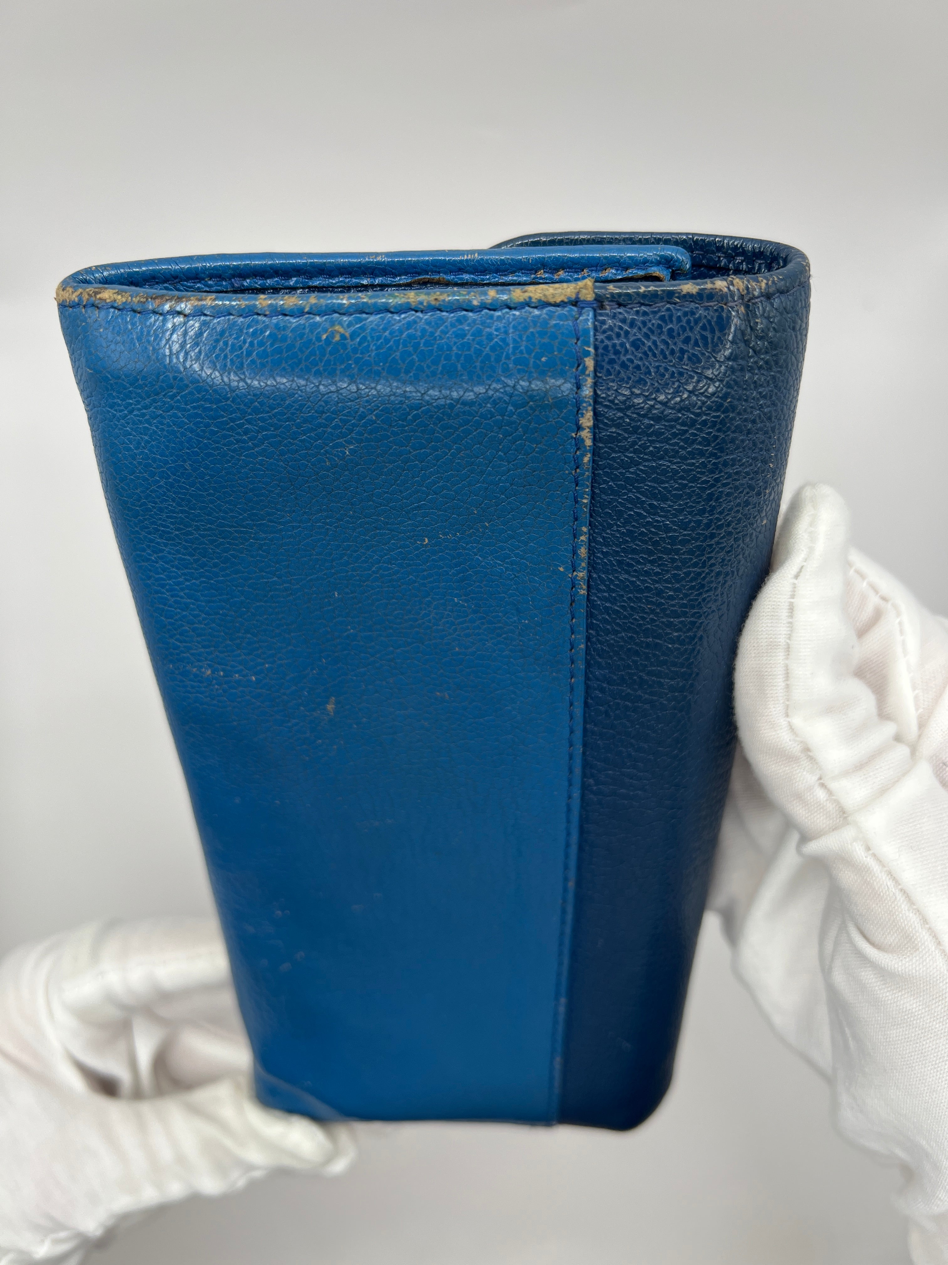 Miu Miu Two-Tone Blue Leather Continental Wallet