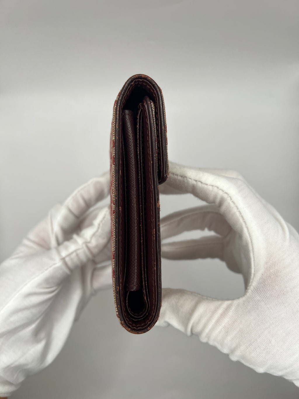 Louis Vuitton Mini Lin Burgundy Red Bifold Wallet