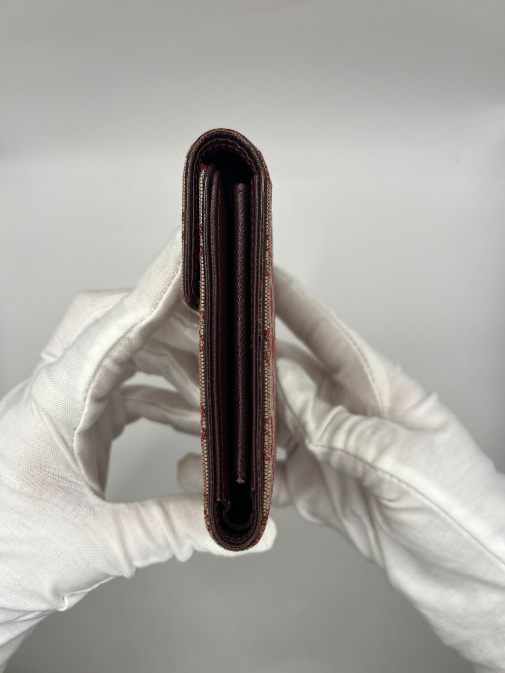 Louis Vuitton Mini Lin Burgundy Red Bifold Wallet