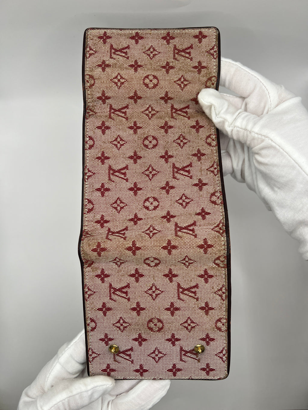 Louis Vuitton Mini Lin Burgundy Red Bifold Wallet