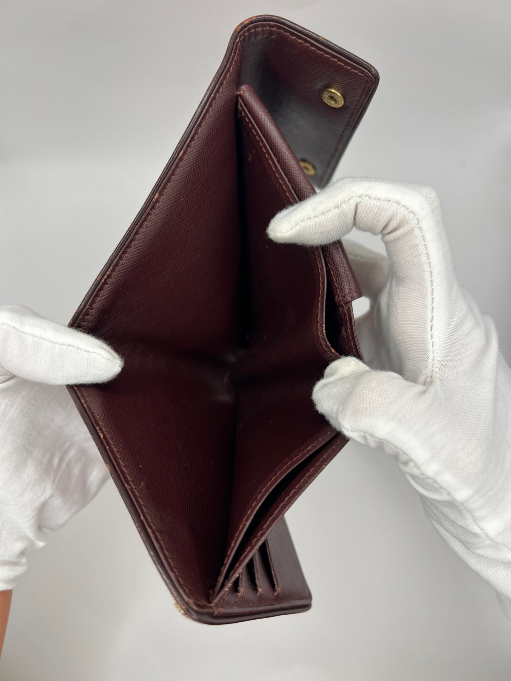 Louis Vuitton Mini Lin Burgundy Red Bifold Wallet